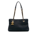 Chanel Medium Chevron Wrinkled Calfskin Medallion Charm Tote