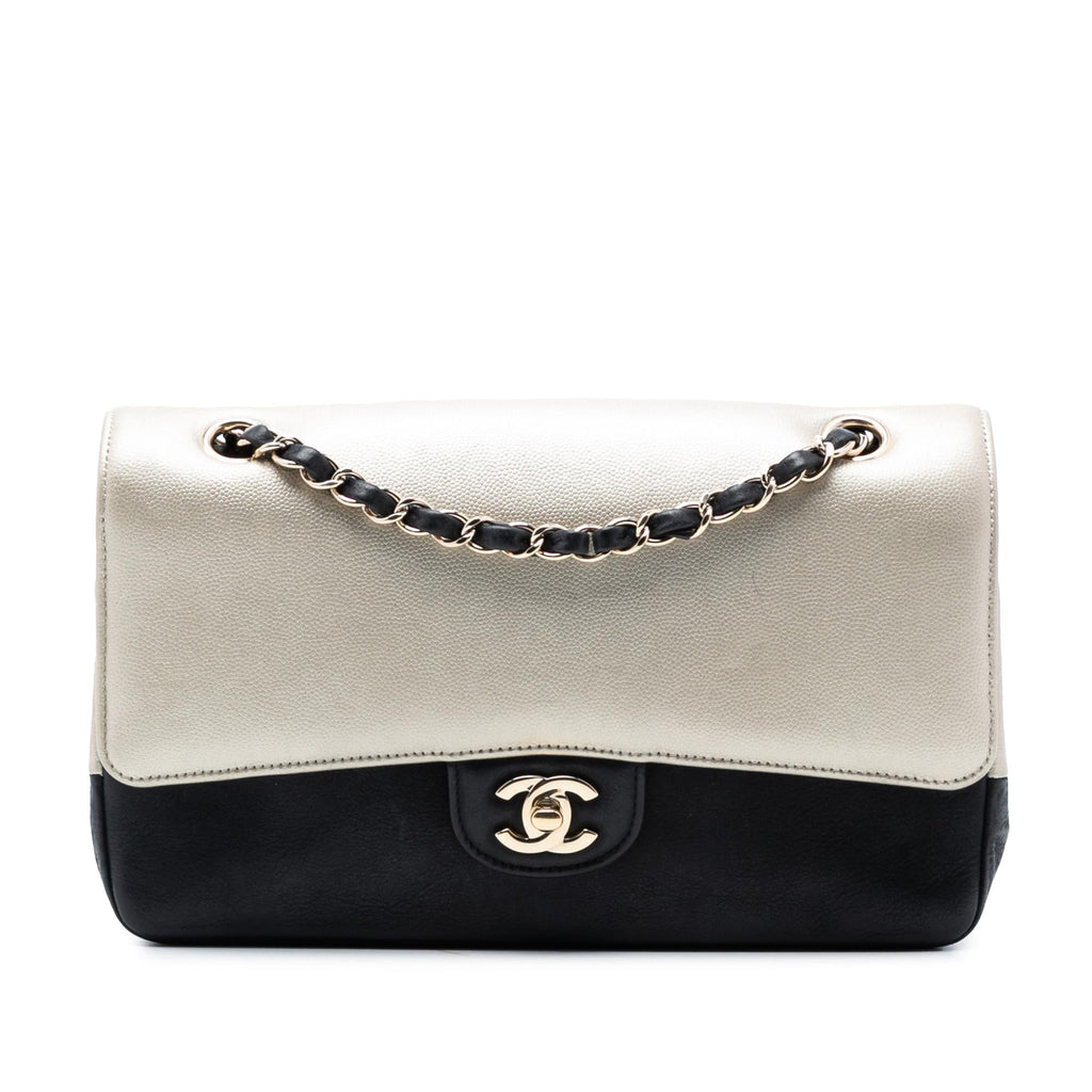 Chanel Medium Classic Bicolor Caviar Double Flap