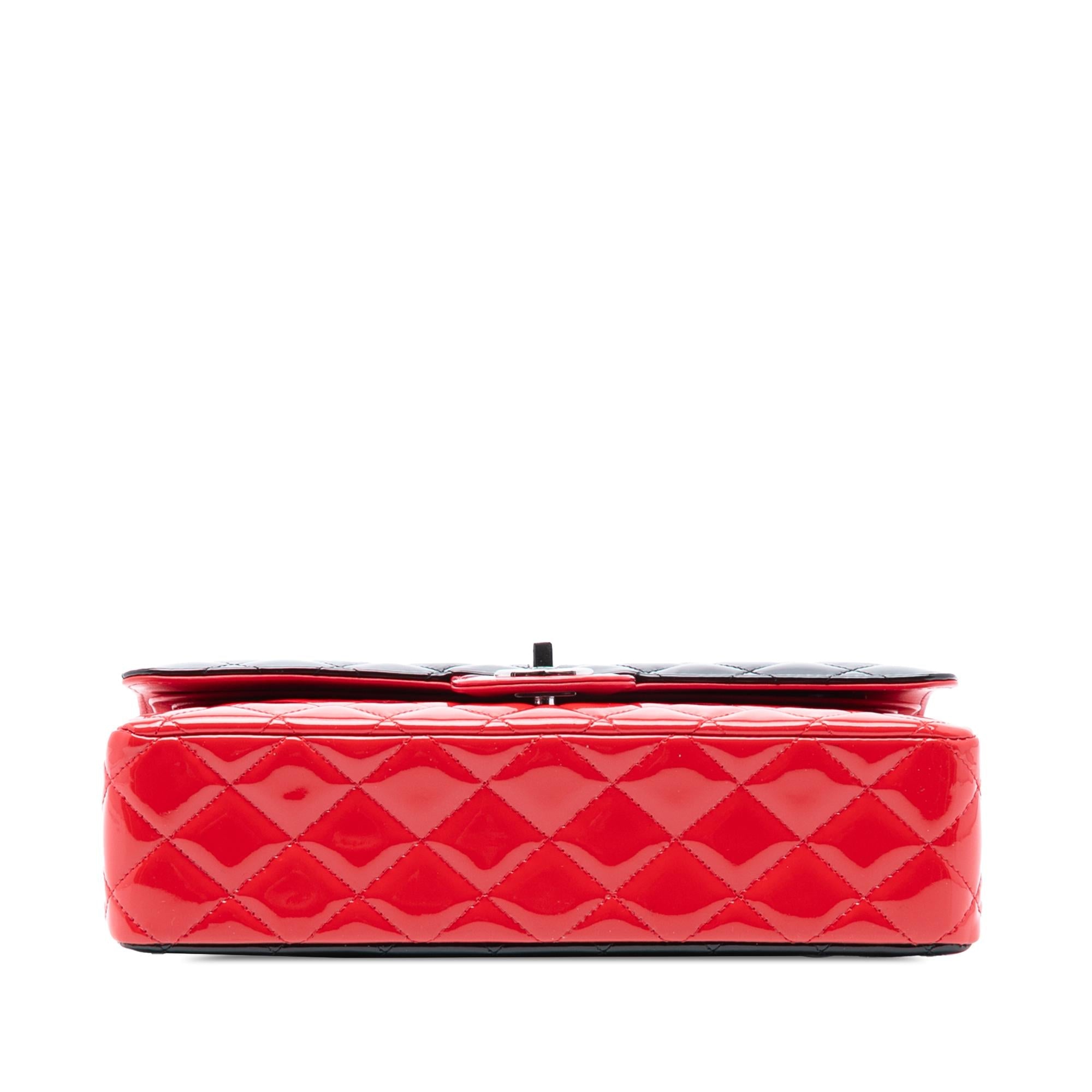 Chanel Medium Classic Bicolor Patent Double Flap