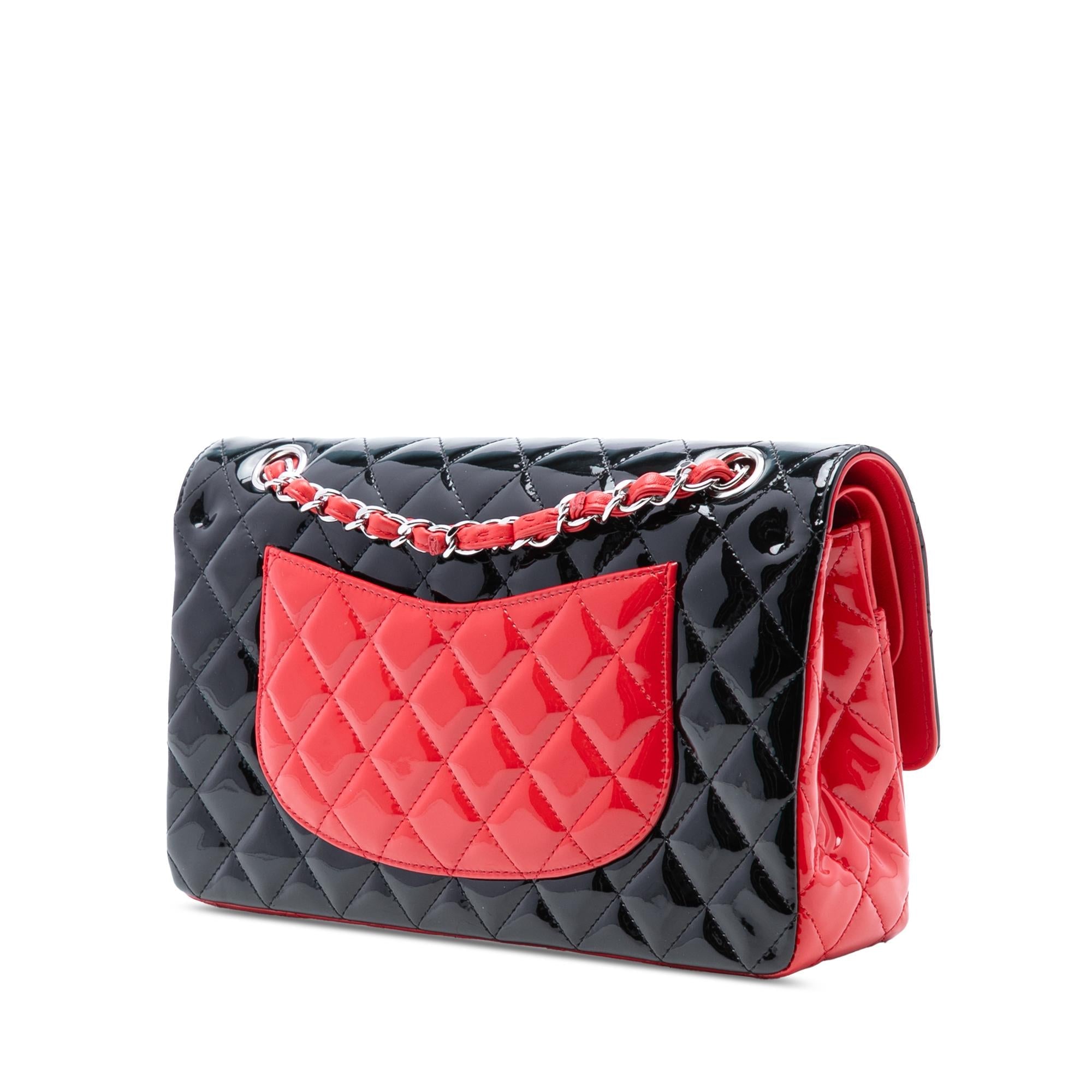 Chanel Medium Classic Bicolor Patent Double Flap
