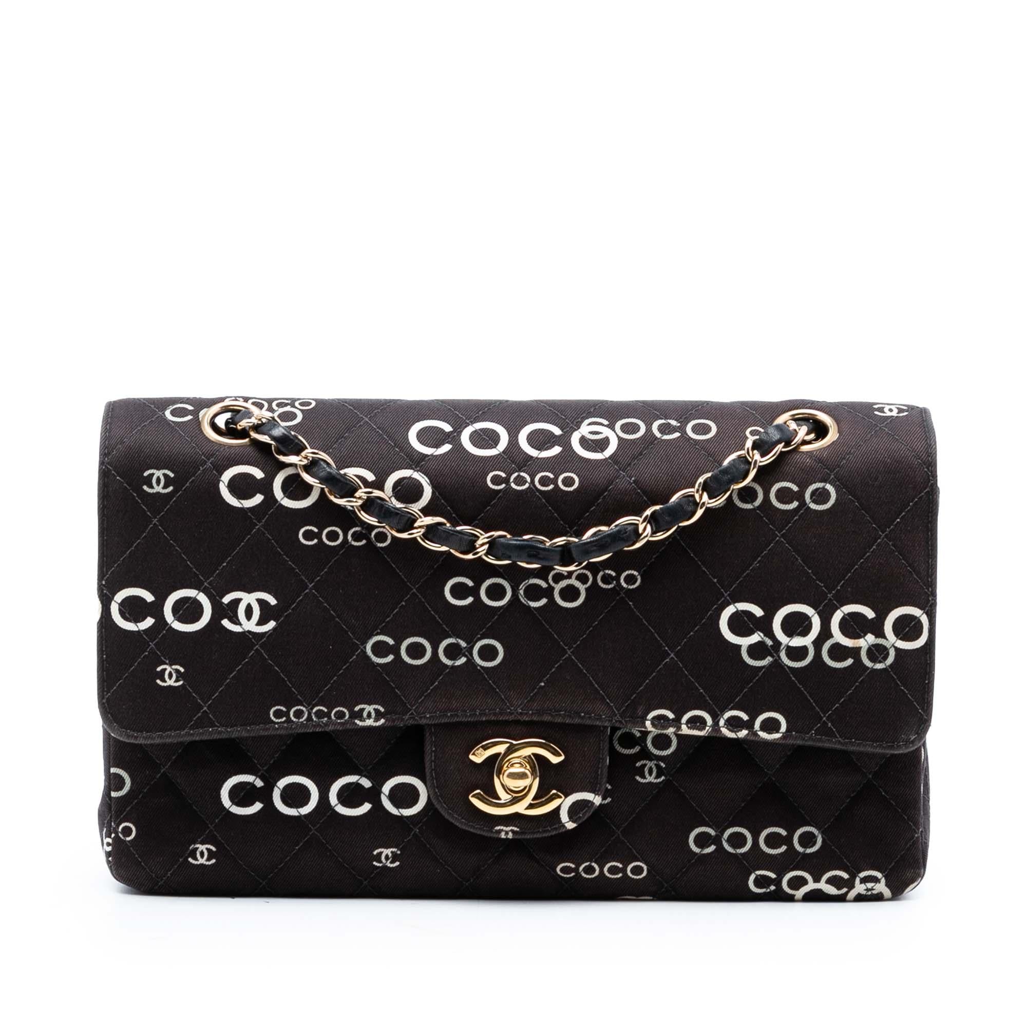Chanel Medium Classic Canvas Coco Print Double Flap