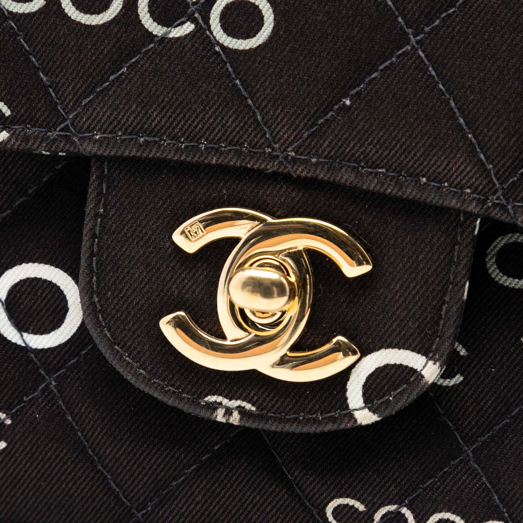 Chanel Medium Classic Canvas Coco Print Double Flap