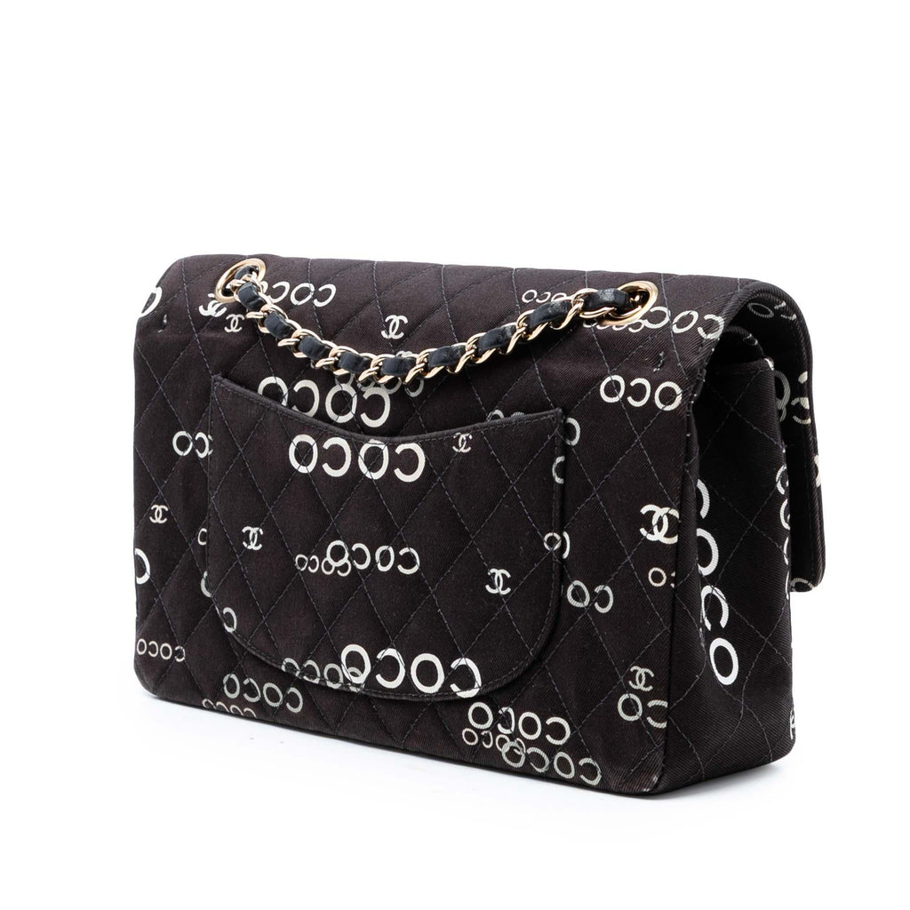 Chanel Medium Classic Canvas Coco Print Double Flap