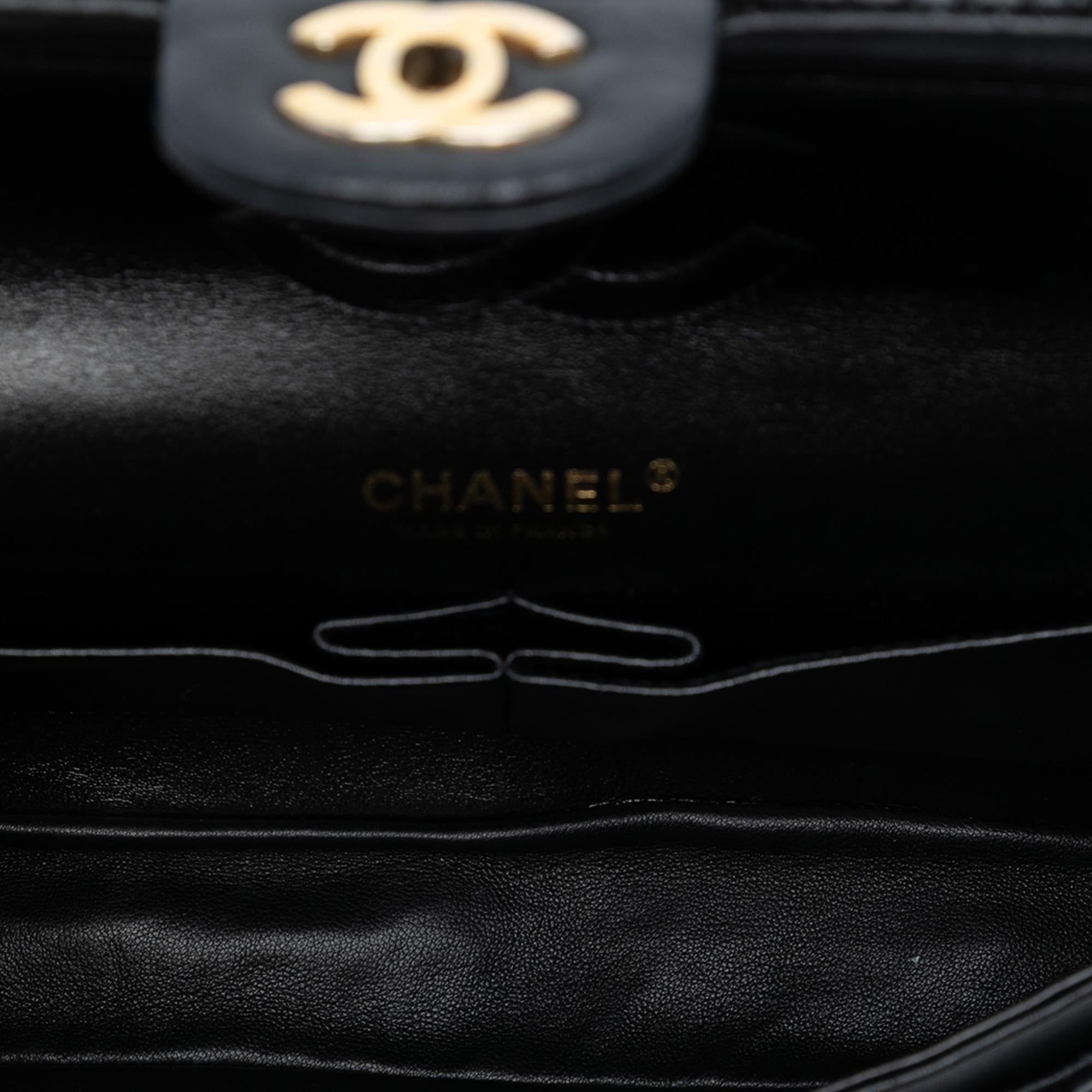 Chanel Medium Classic Chevron Calfskin Pleated Double Flap