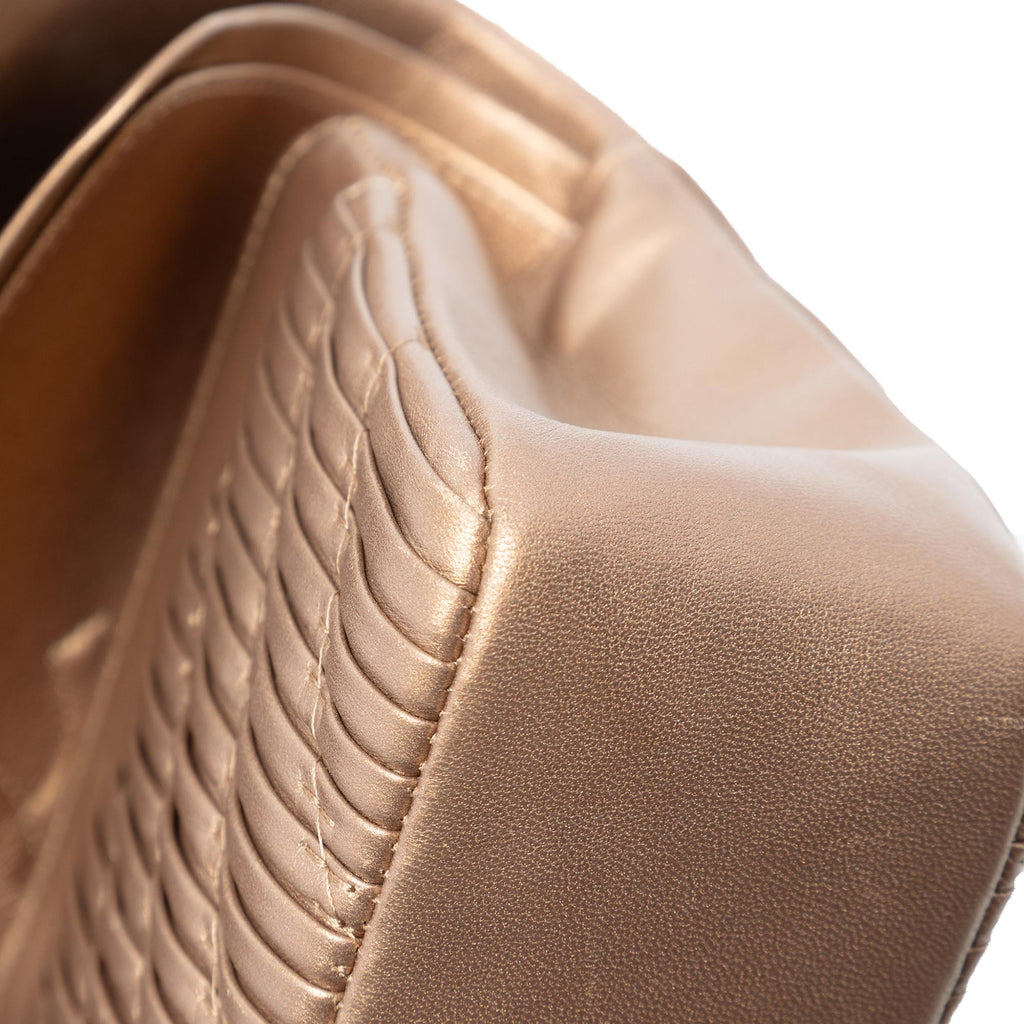 Chanel Medium Classic Chevron Calfskin Pleated Double Flap