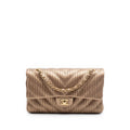 Chanel Medium Classic Chevron Calfskin Pleated Double Flap