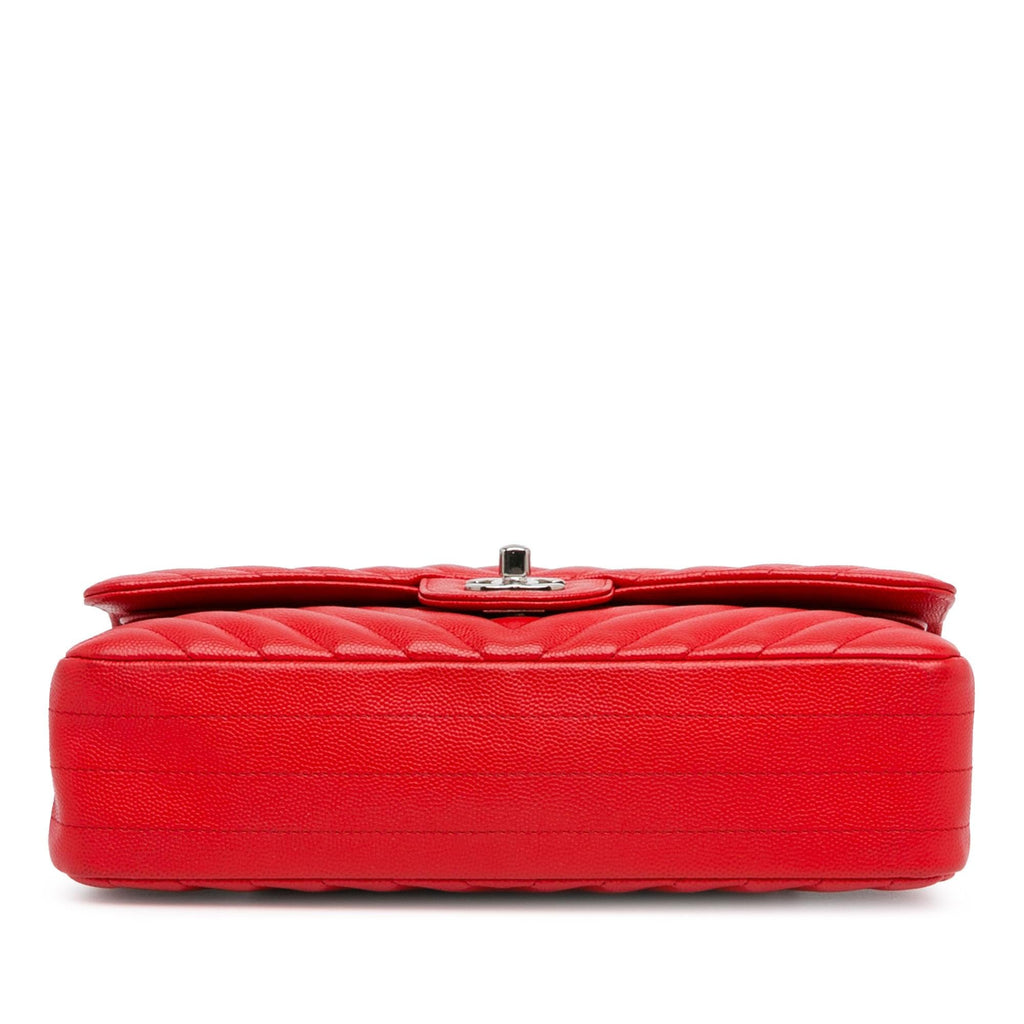 Chanel Medium Classic Chevron Caviar Double Flap (SHG-Cx8LmL)
