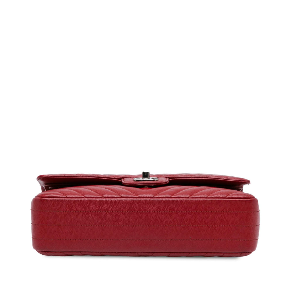 Chanel Medium Classic Chevron Caviar Double Flap (SHG-cCtiFC)