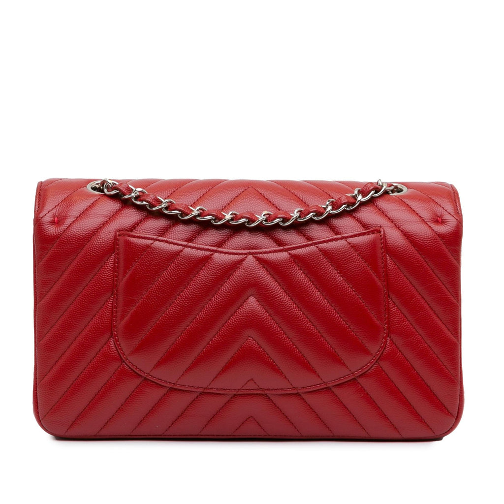 Chanel Medium Classic Chevron Caviar Double Flap (SHG-yLe4XT)