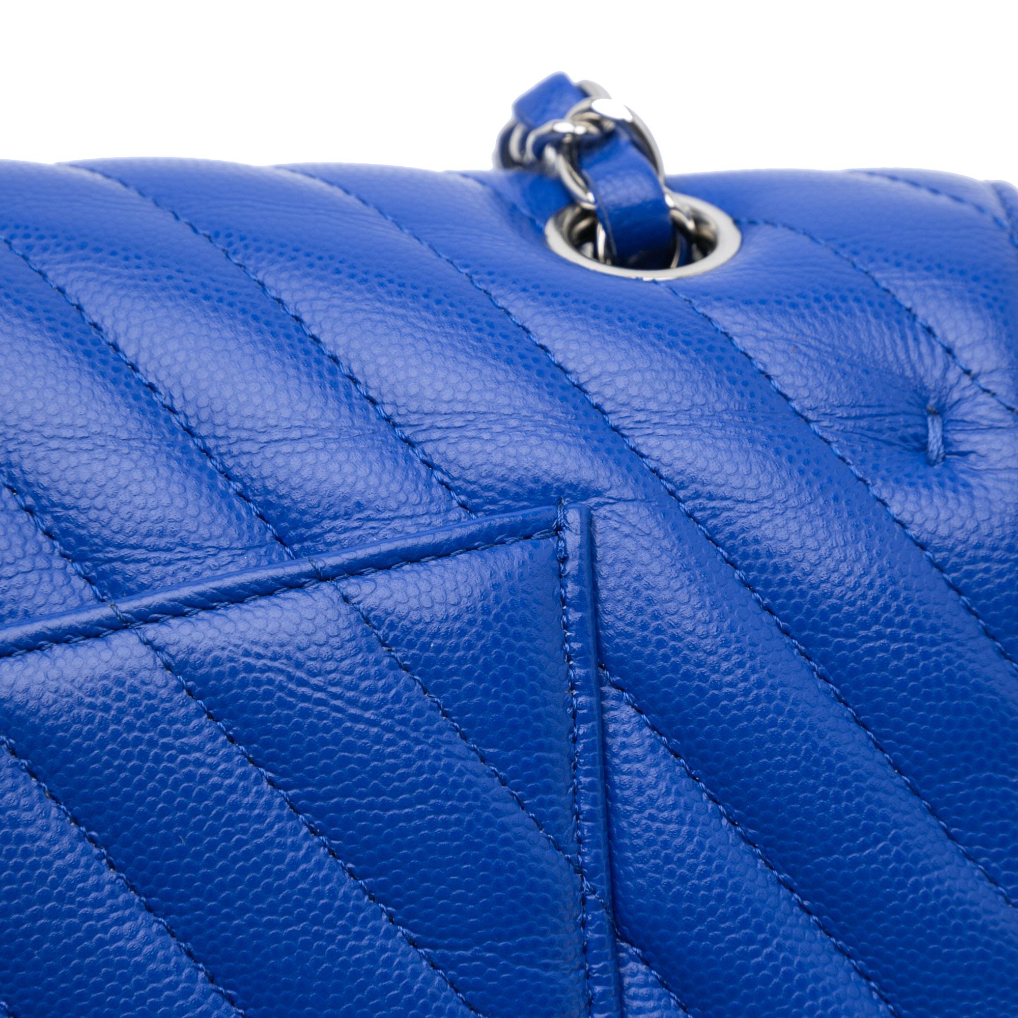 Chanel Medium Classic Chevron Caviar Double Flap