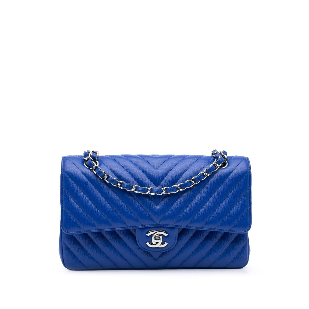 Chanel Medium Classic Chevron Caviar Double Flap