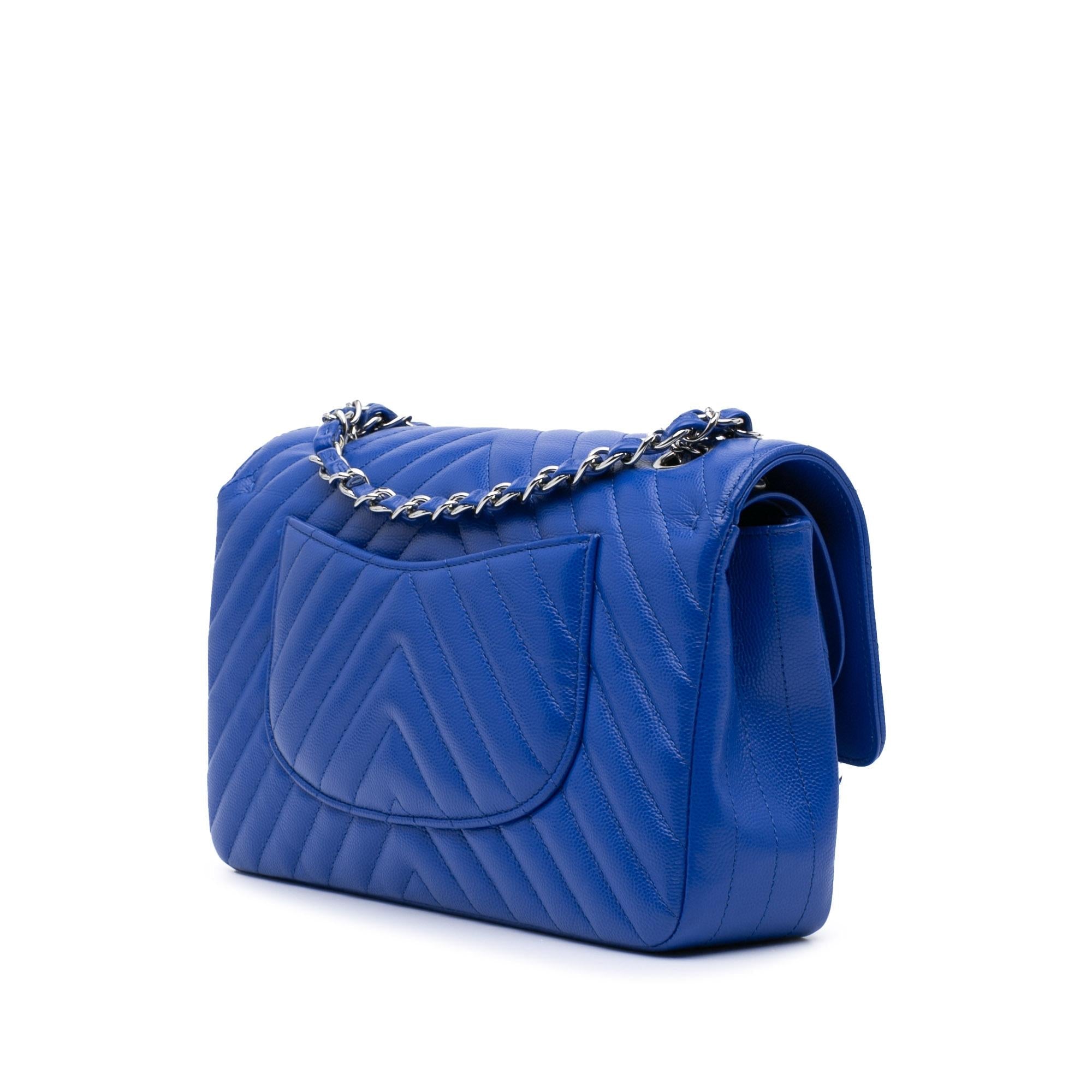 Chanel Medium Classic Chevron Caviar Double Flap