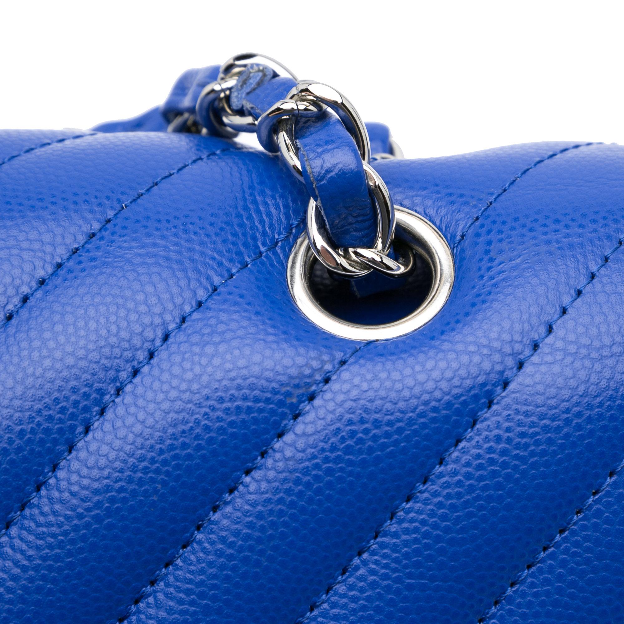 Chanel Medium Classic Chevron Caviar Double Flap