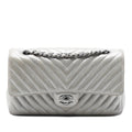 Chanel Medium Classic Chevron Iridescent Lambskin Double Flap