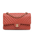 Chanel Medium Classic Chevron Lambskin Double Flap (SHG-cwKVOo)