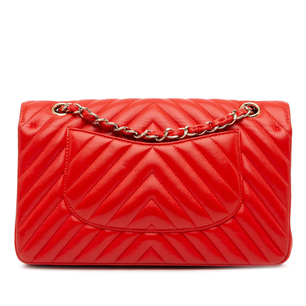 Chanel Medium Classic Chevron Lambskin Double Flap (SHG-PfQlYr)