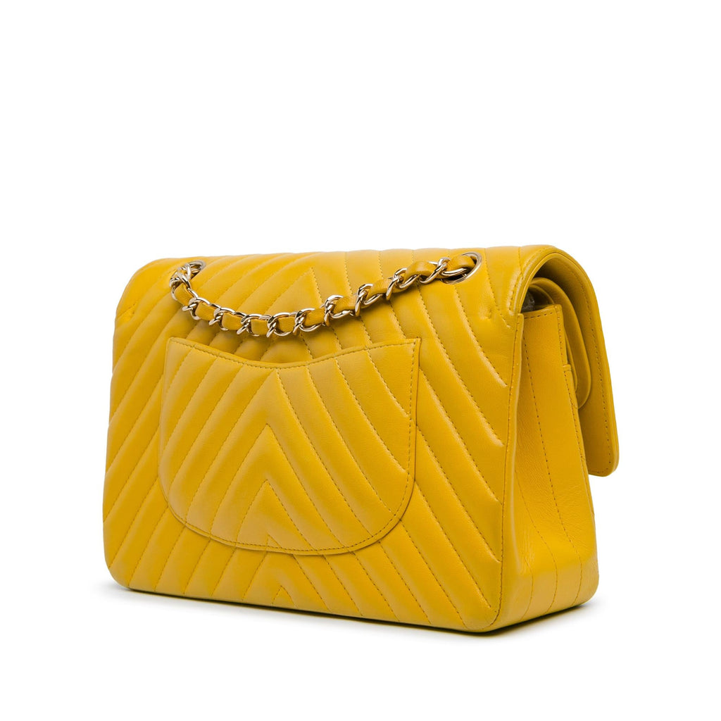 Chanel Medium Classic Chevron Lambskin Double Flap (SHG-uFNRNJ)