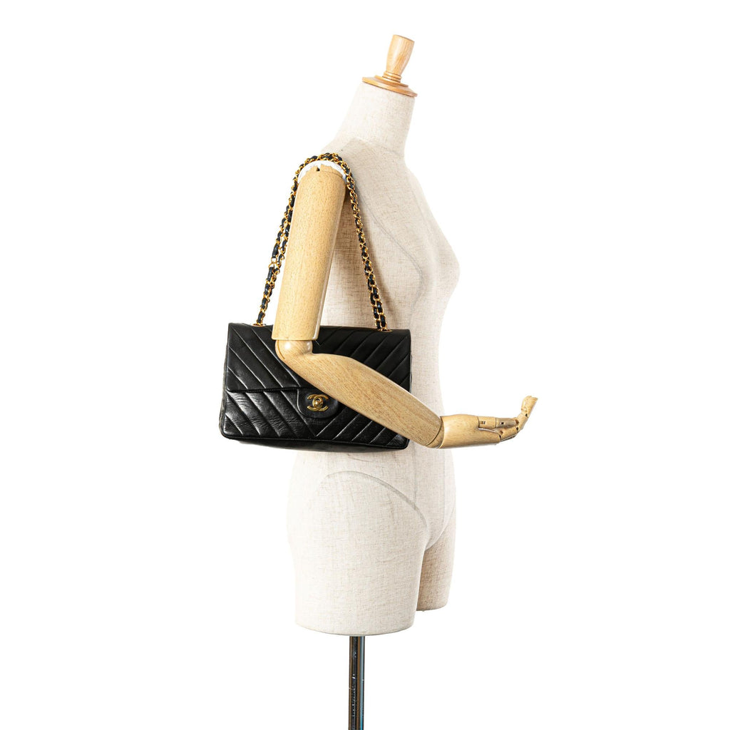 Chanel Medium Classic Chevron Lambskin Double Flap