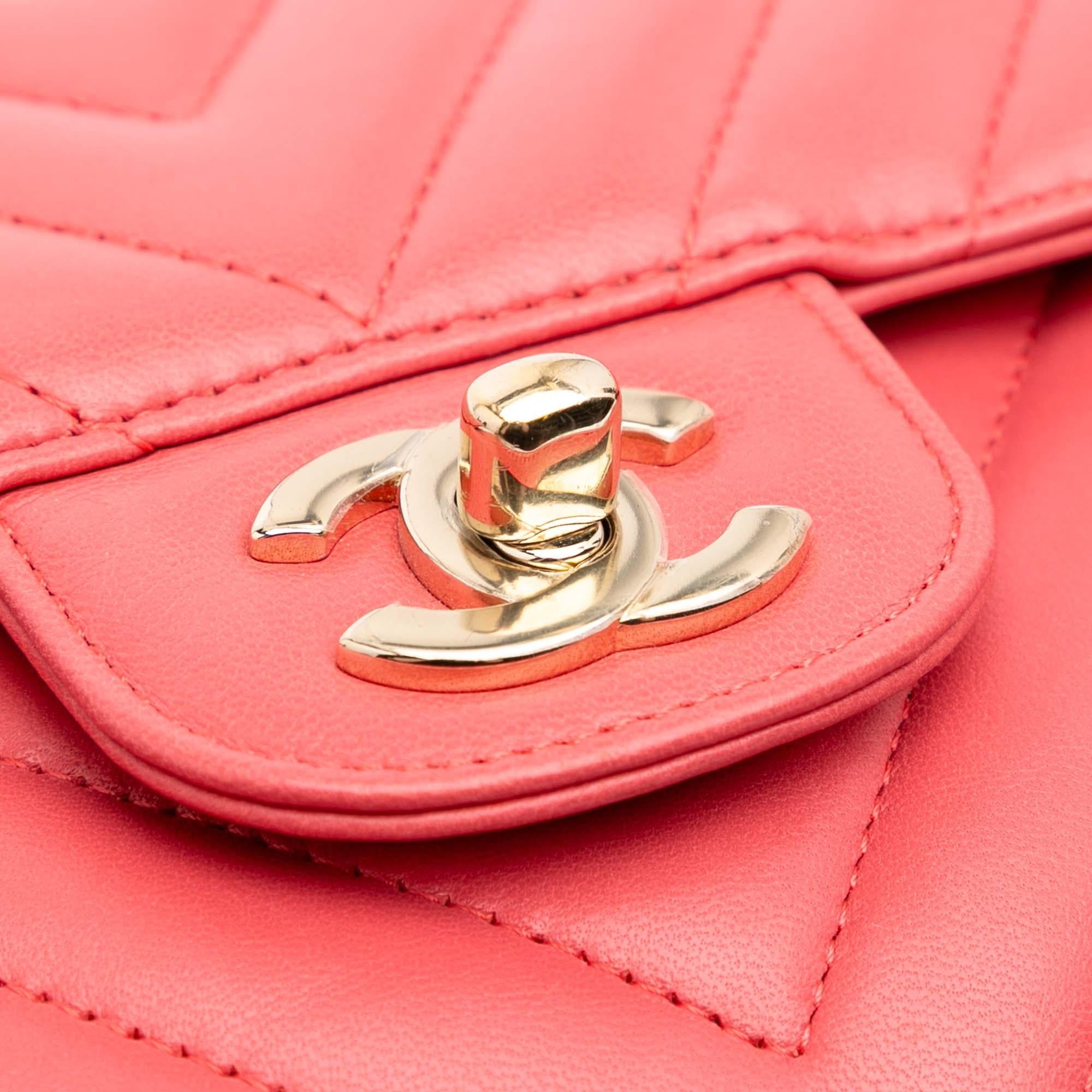 Chanel Medium Classic Chevron Lambskin Double Flap