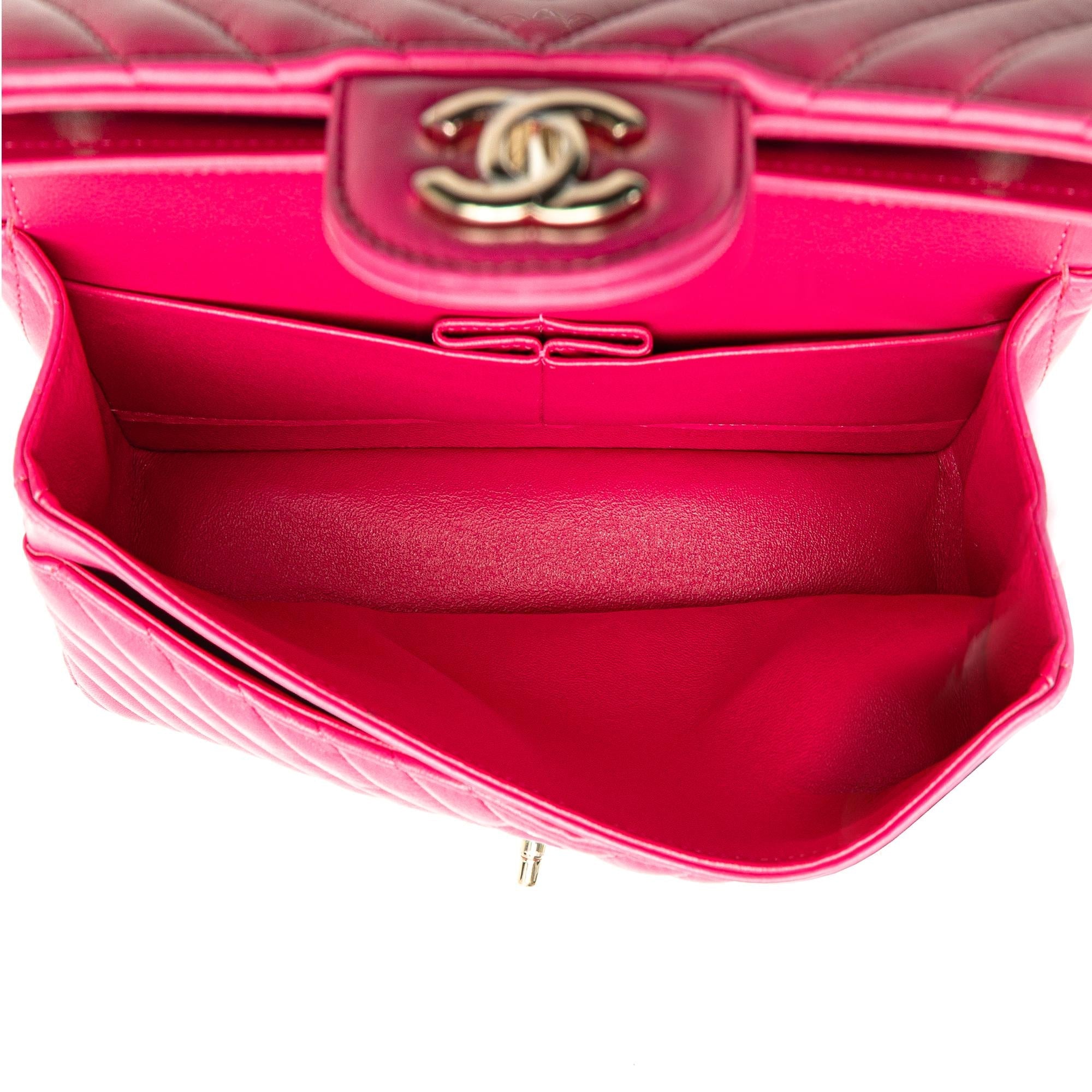 Chanel Medium Classic Chevron Lambskin Double Flap