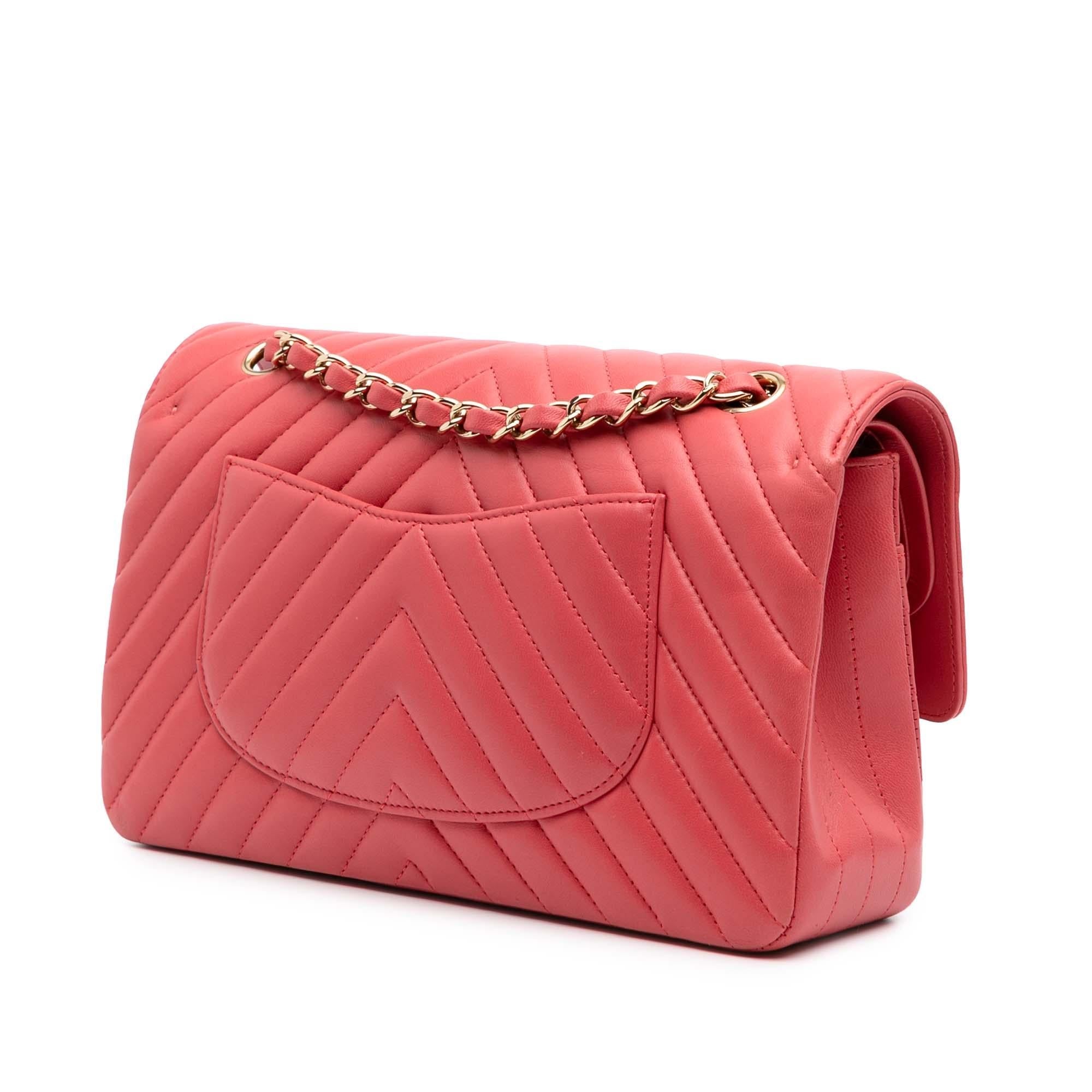Chanel Medium Classic Chevron Lambskin Double Flap