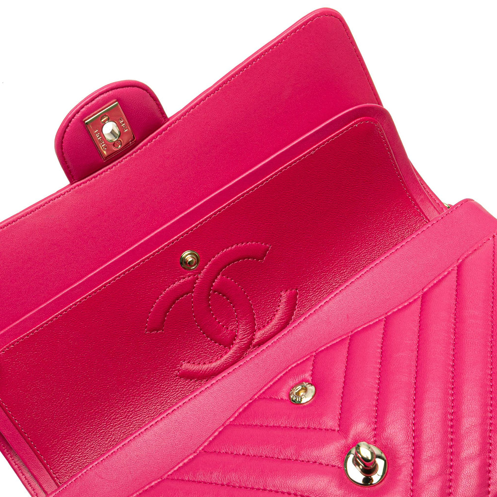 Chanel Medium Classic Chevron Lambskin Double Flap