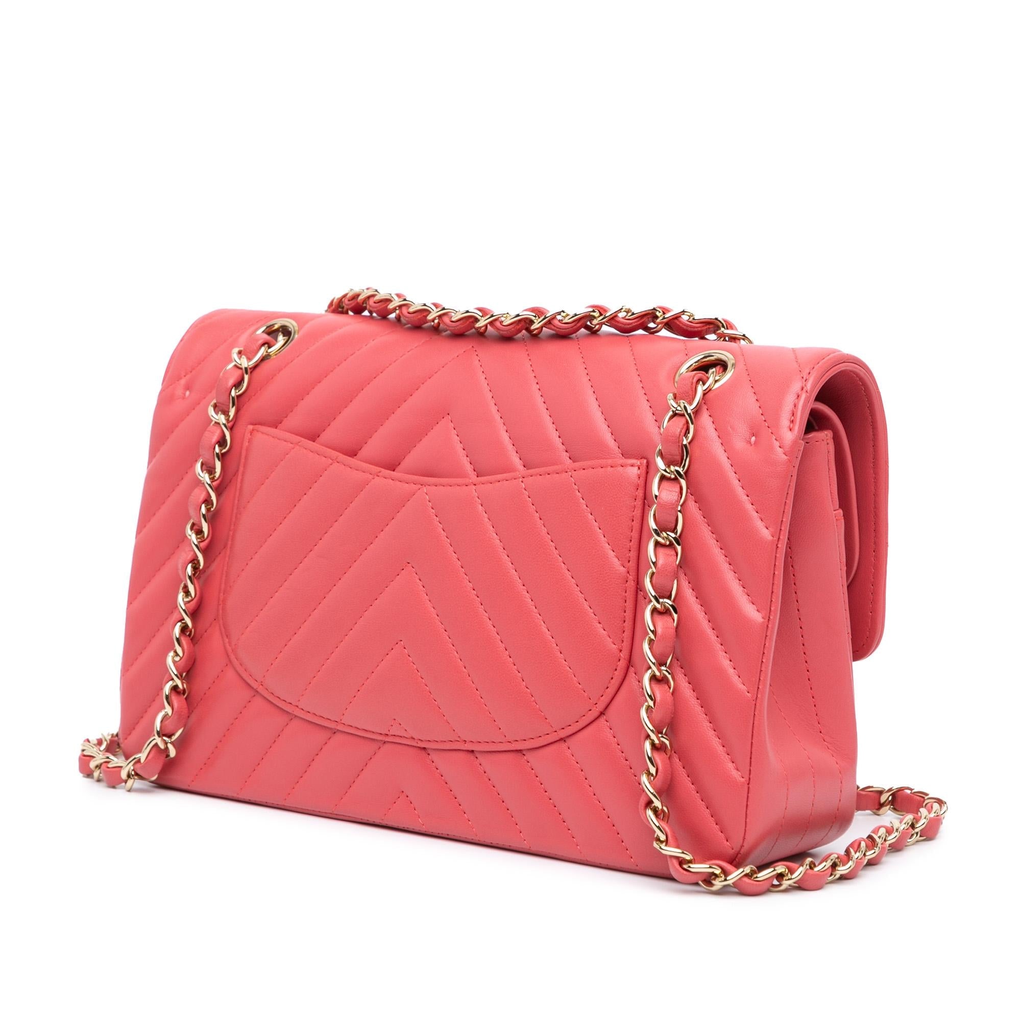 Chanel Medium Classic Chevron Lambskin Double Flap