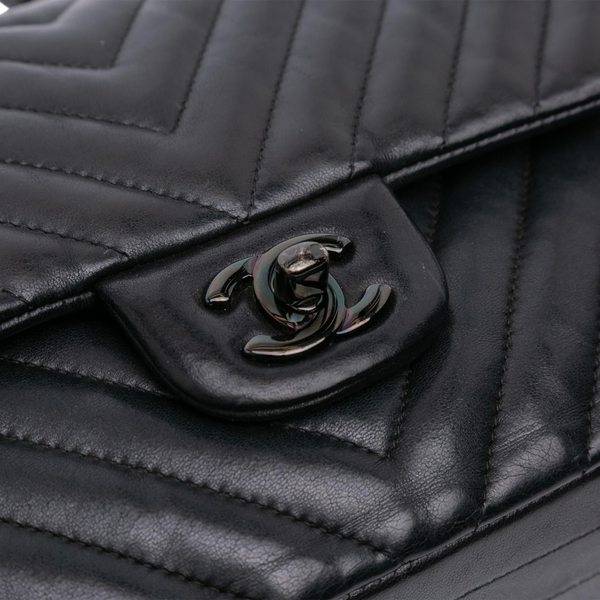 Chanel Medium Classic Chevron Lambskin Double Flap