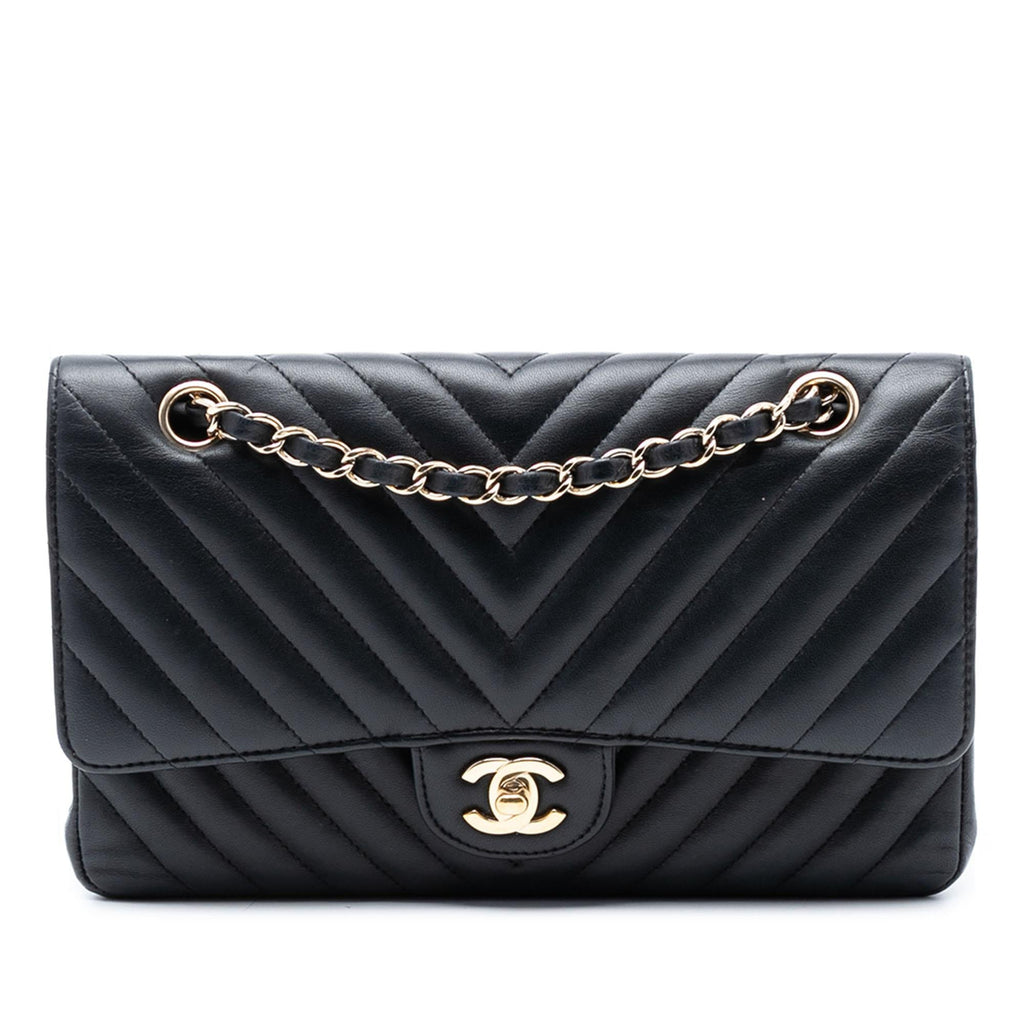 Chanel Medium Classic Chevron Lambskin Double Flap