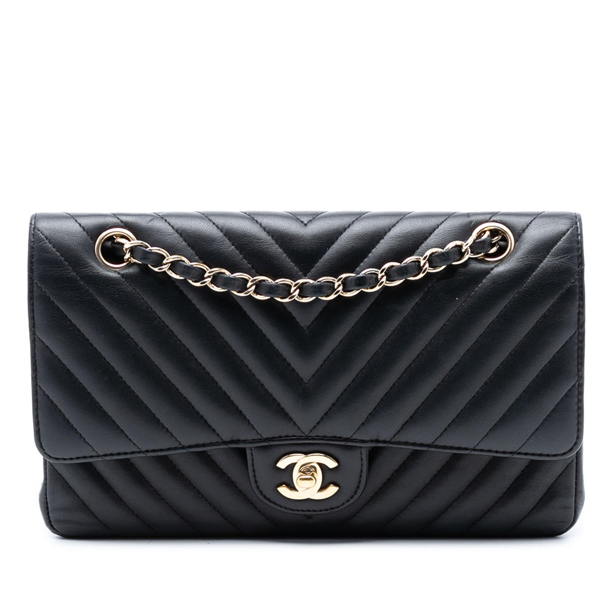 Chanel Medium Classic Chevron Lambskin Double Flap