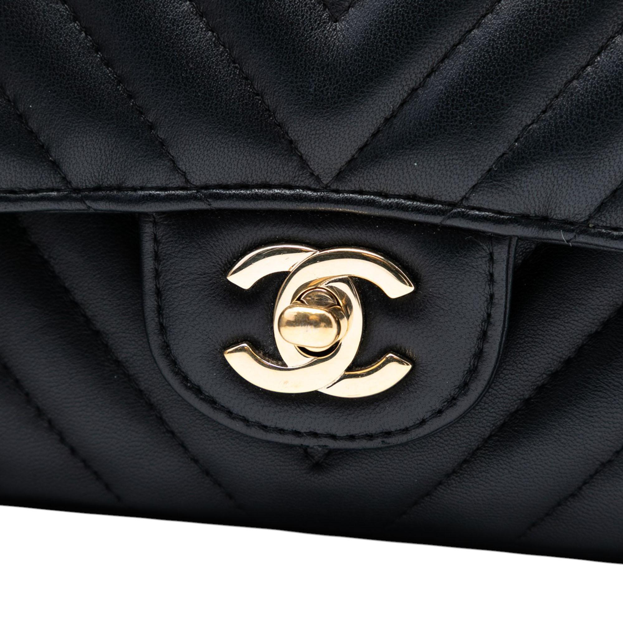 Chanel Medium Classic Chevron Lambskin Double Flap