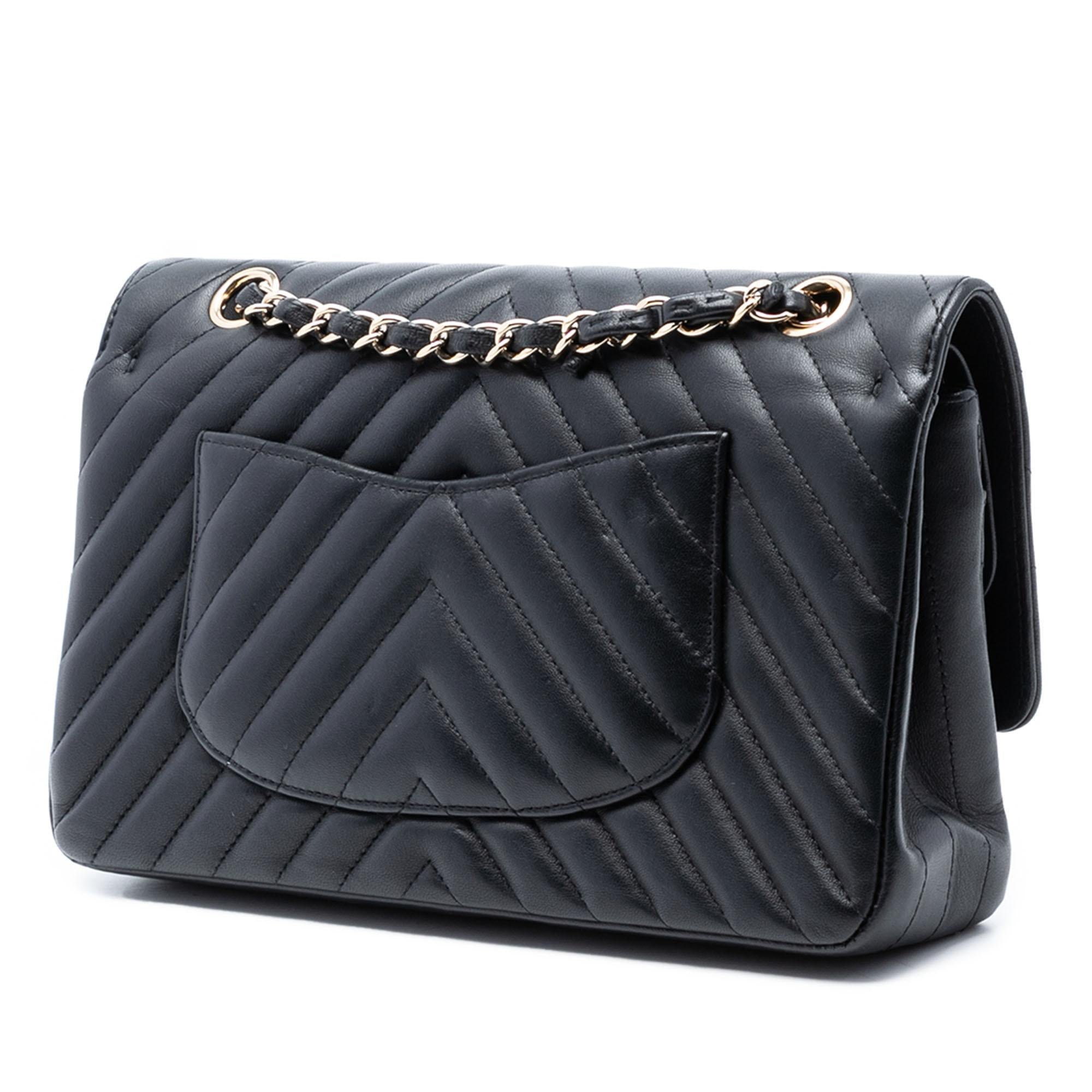 Chanel Medium Classic Chevron Lambskin Double Flap