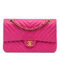 Chanel Medium Classic Chevron Lambskin Double Flap