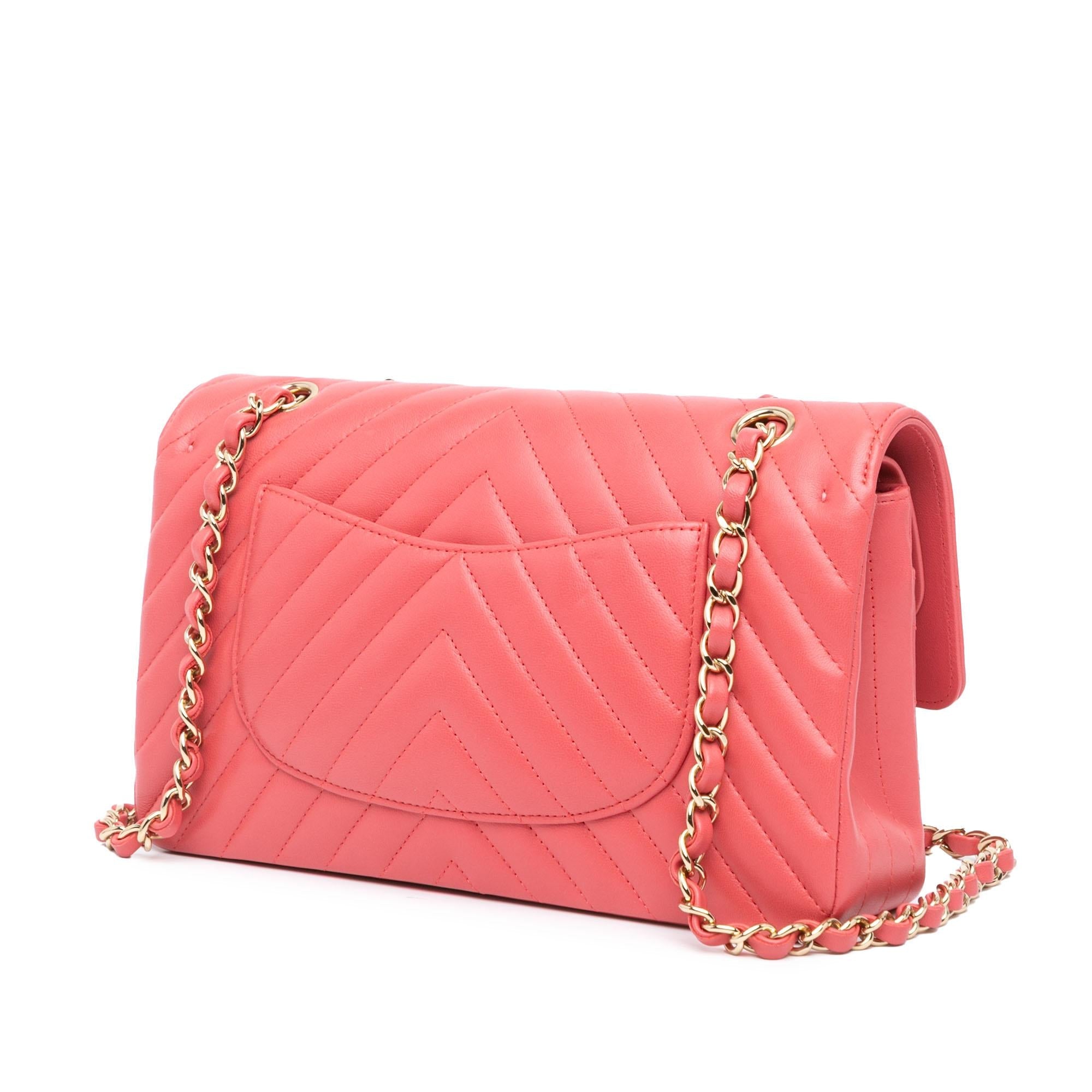 Chanel Medium Classic Chevron Lambskin Double Flap