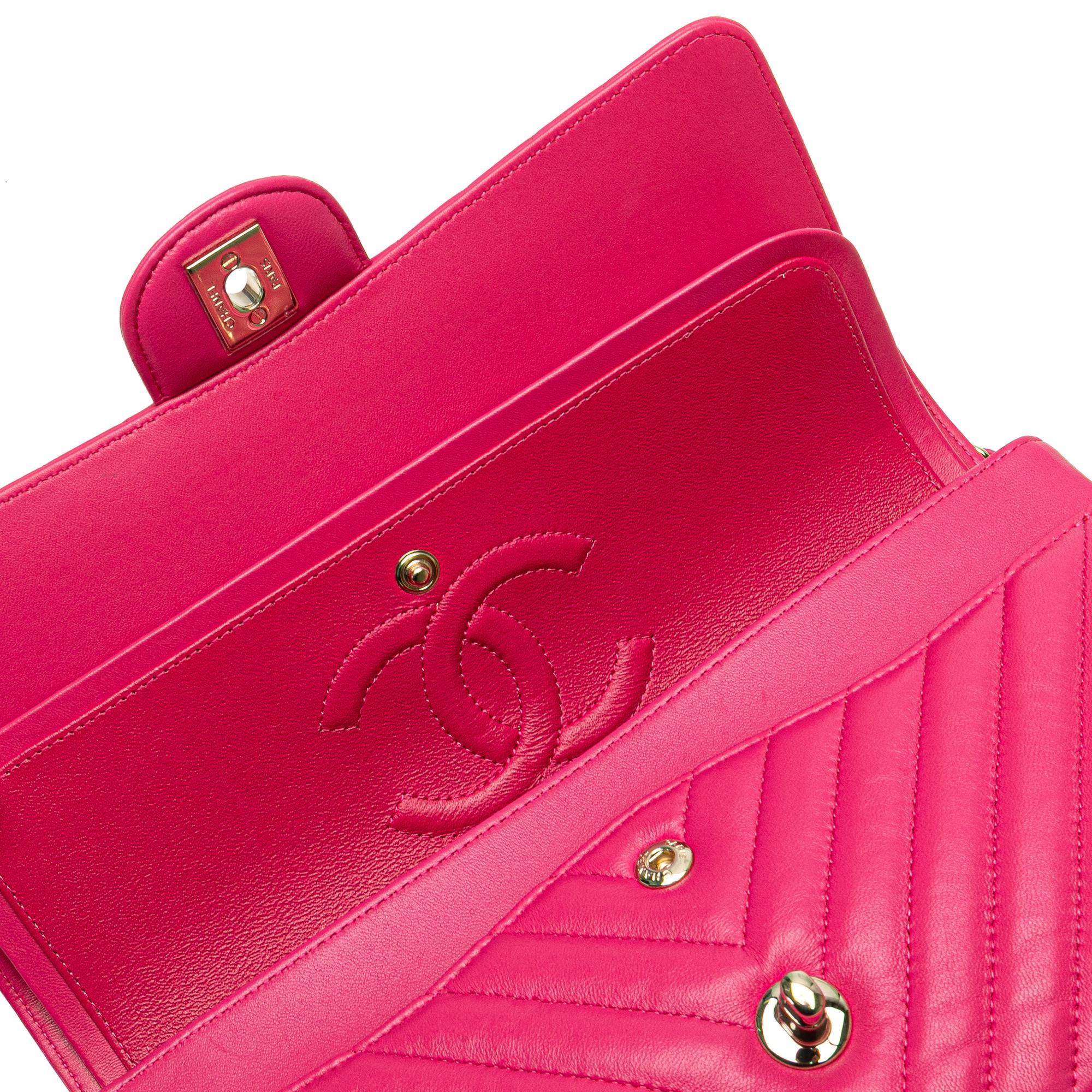 Chanel Medium Classic Chevron Lambskin Double Flap