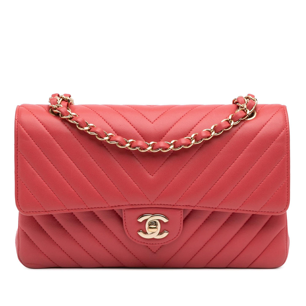 Chanel Medium Classic Chevron Lambskin Double Flap