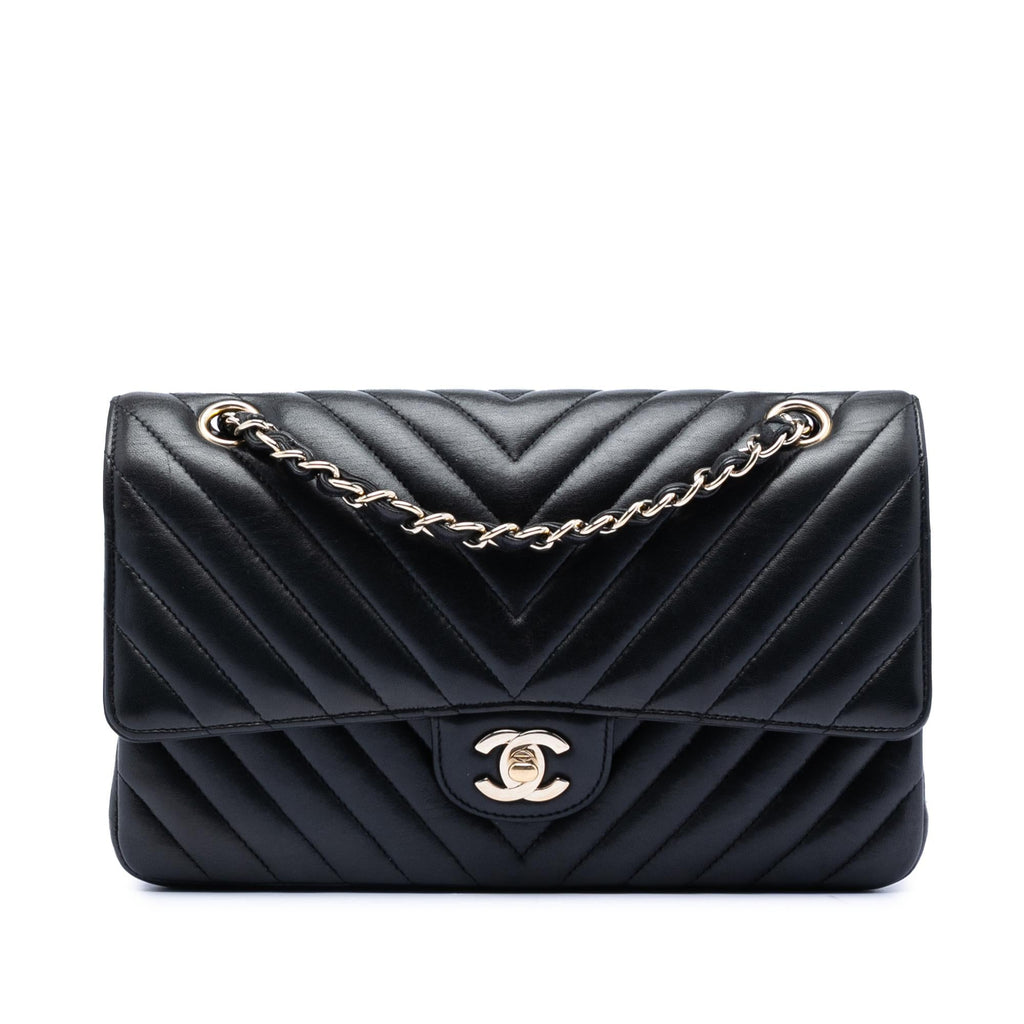 Chanel Medium Classic Chevron Lambskin Double Flap
