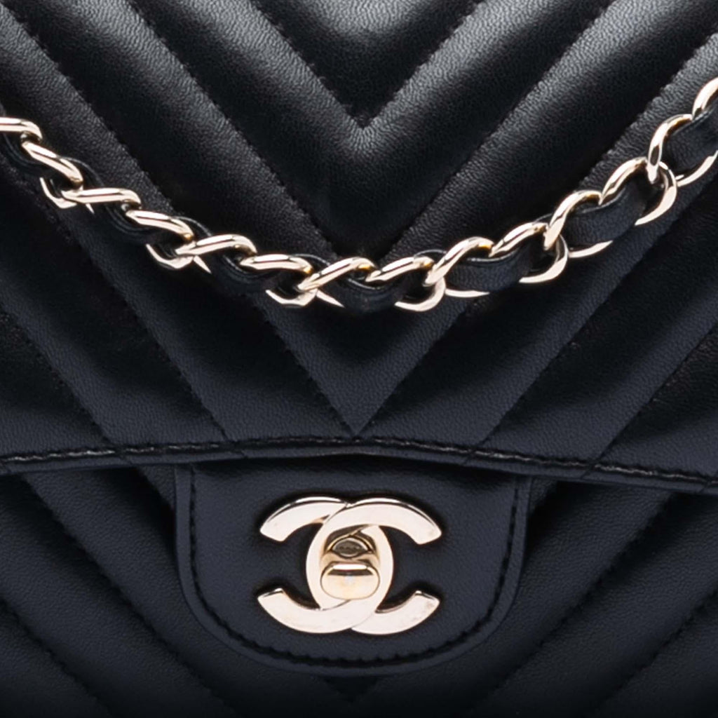 Chanel Medium Classic Chevron Lambskin Double Flap