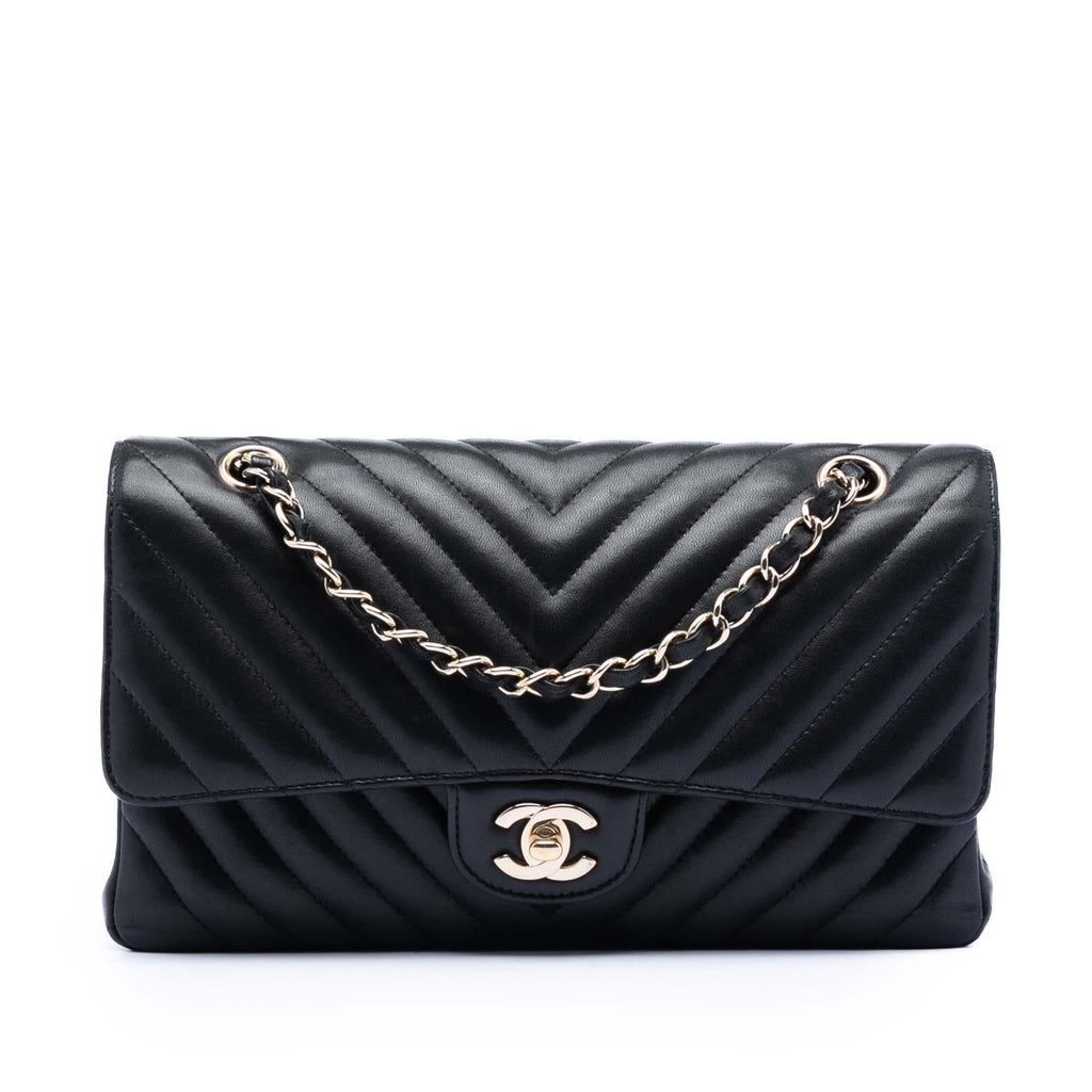 Chanel Medium Classic Chevron Lambskin Double Flap