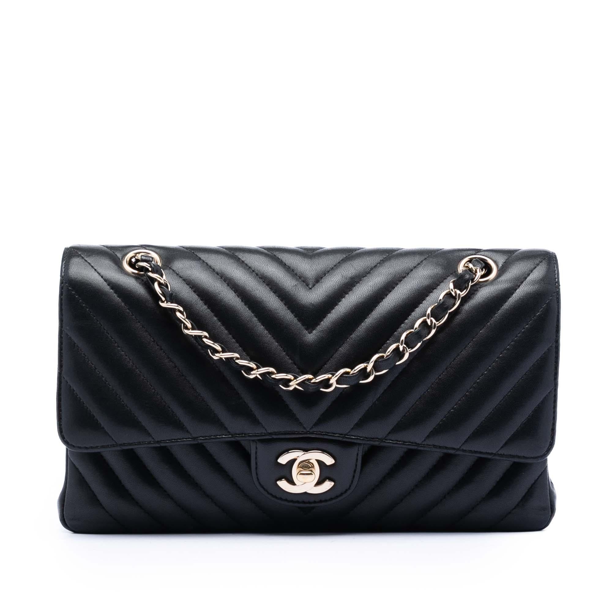 Chanel Medium Classic Chevron Lambskin Double Flap