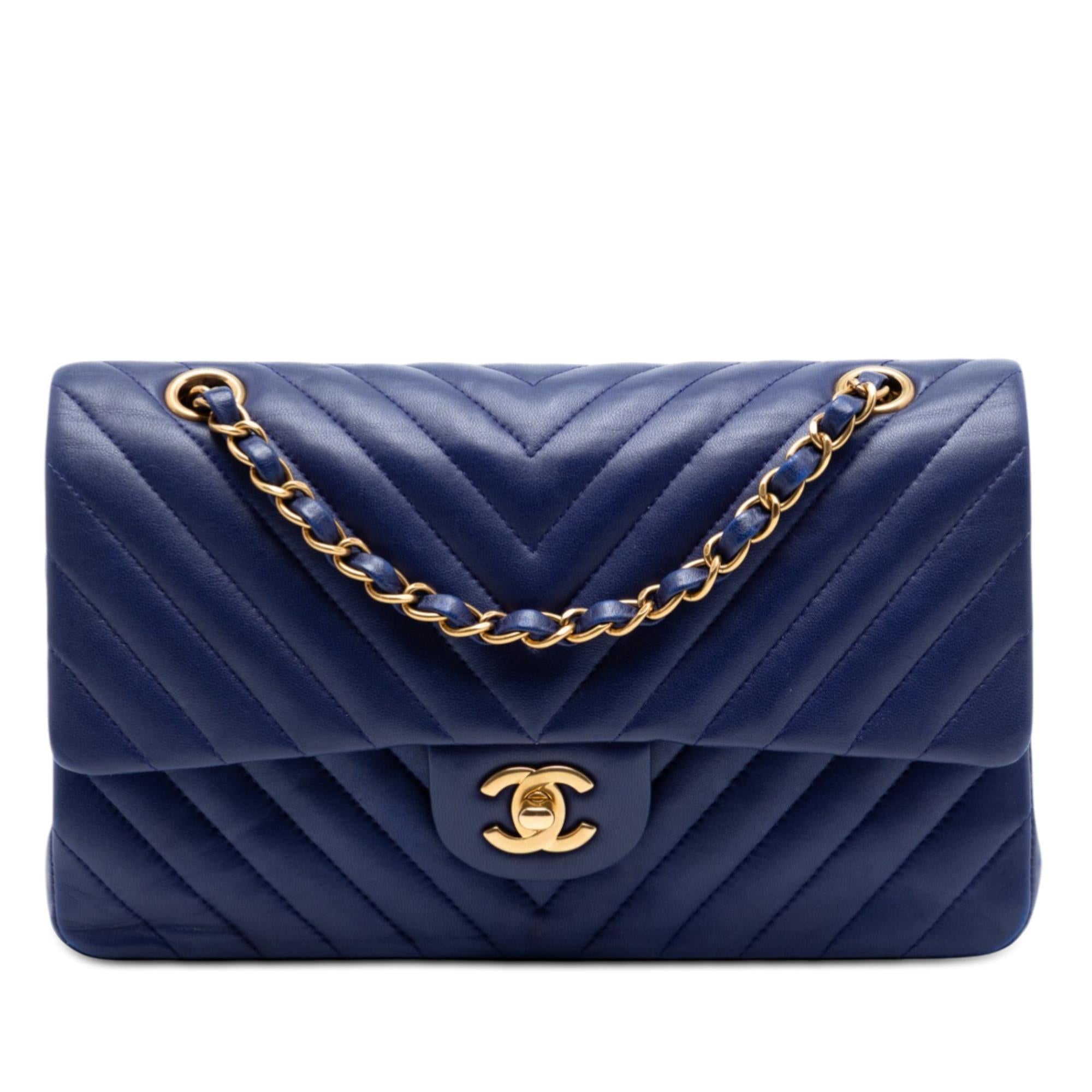Chanel Medium Classic Chevron Lambskin Double Flap