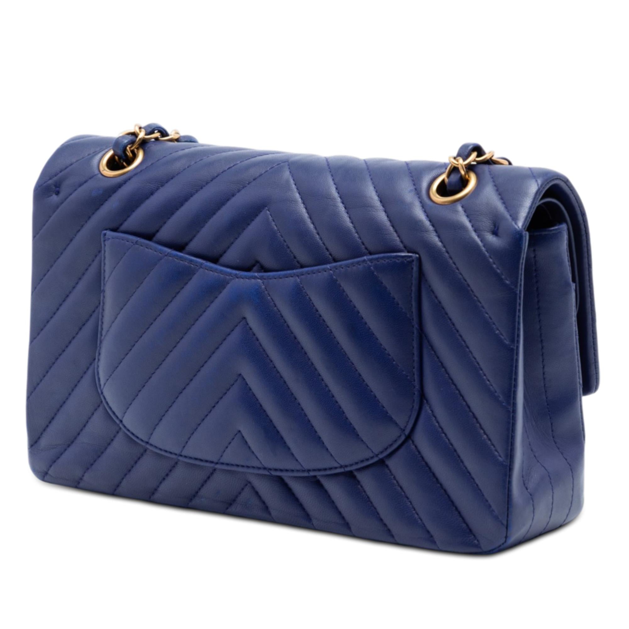 Chanel Medium Classic Chevron Lambskin Double Flap