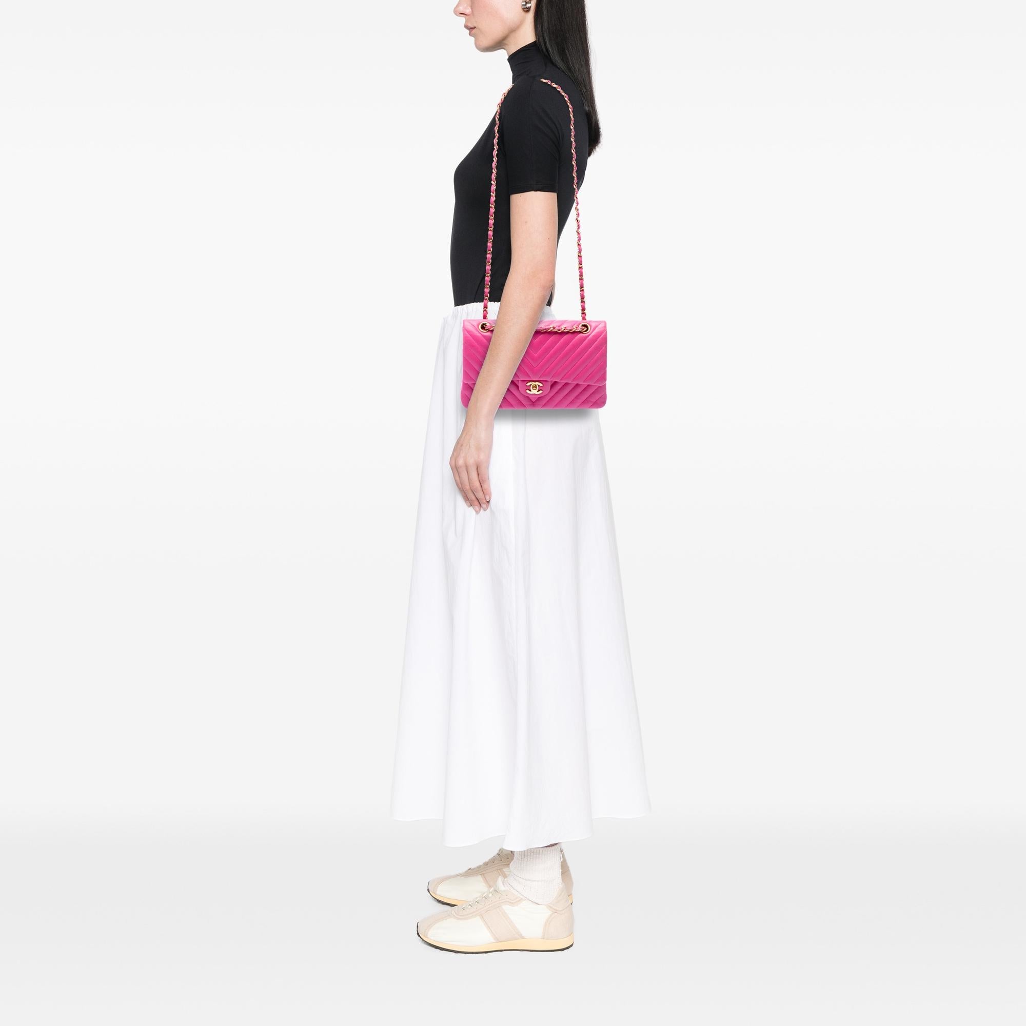 Chanel Medium Classic Chevron Lambskin Double Flap