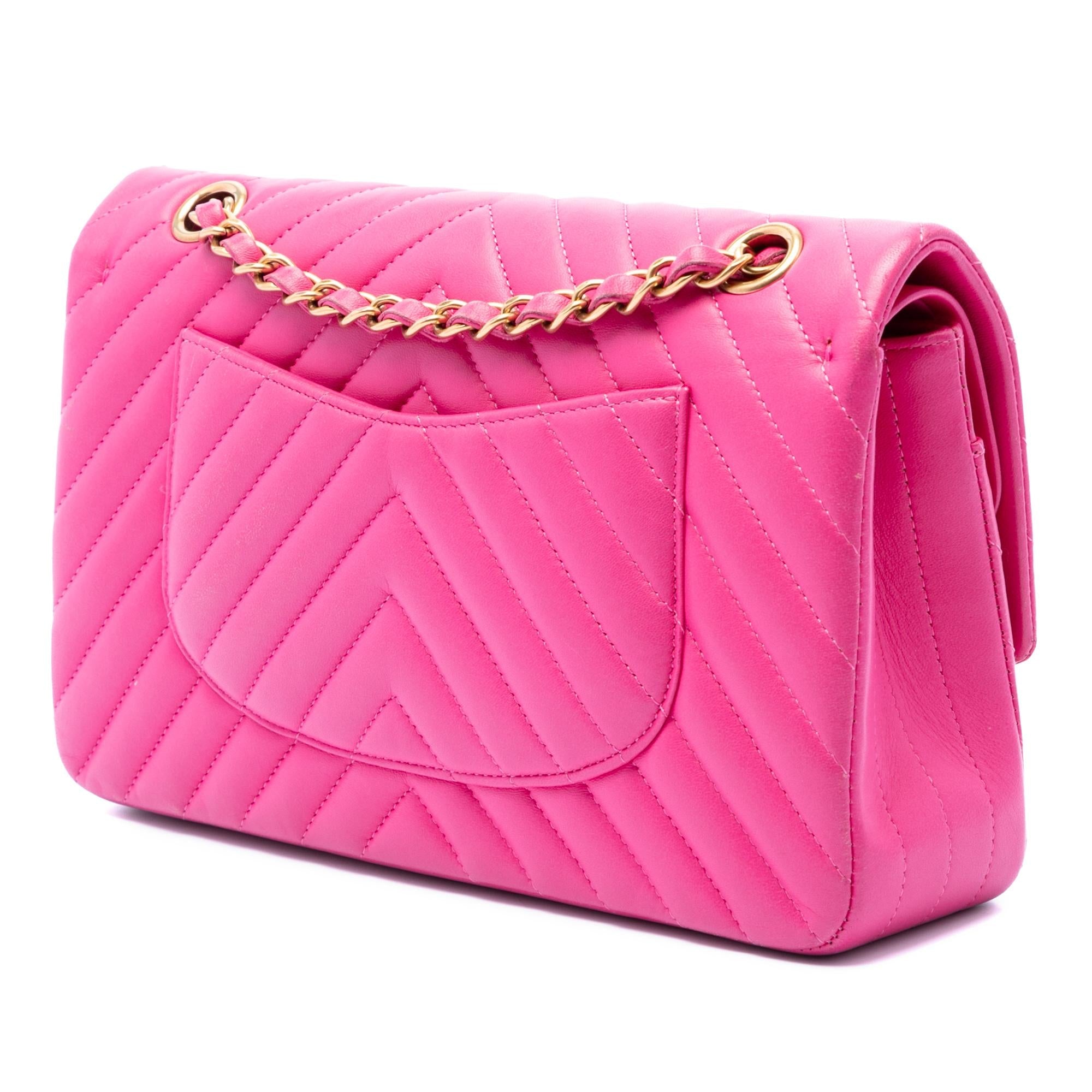 Chanel Medium Classic Chevron Lambskin Double Flap
