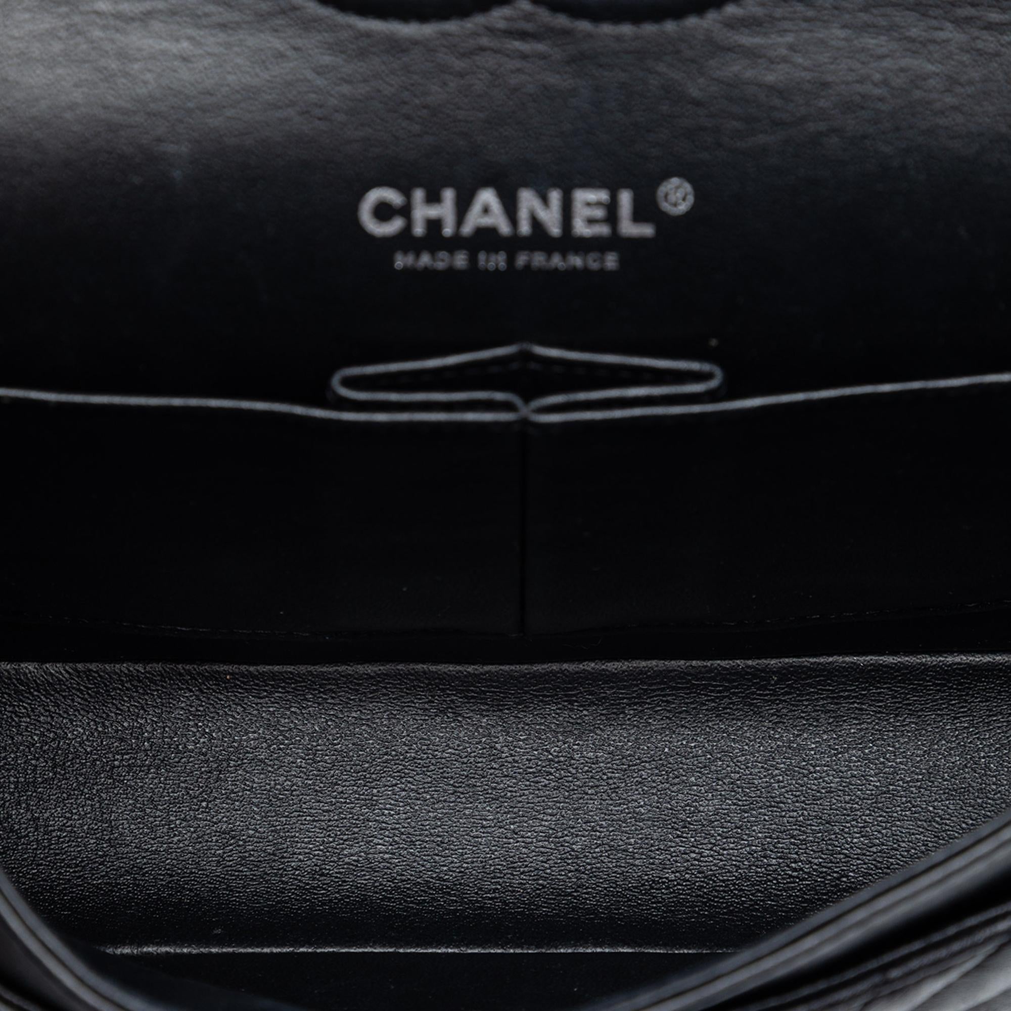 Chanel Medium Classic Chevron Lambskin So Black Double Flap