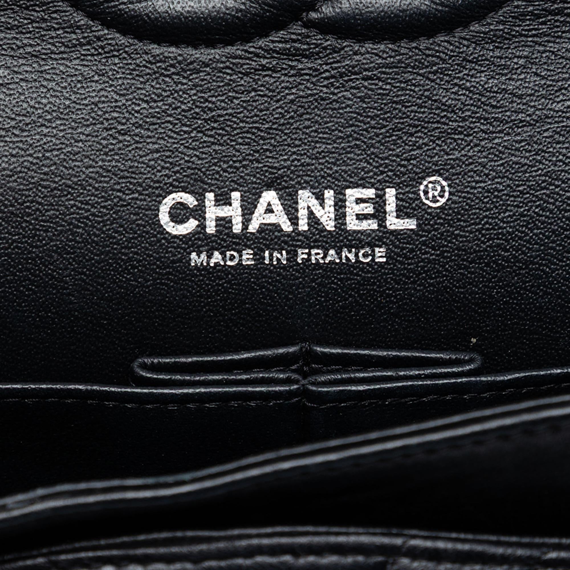 Chanel Medium Classic Chevron Lambskin So Black Double Flap