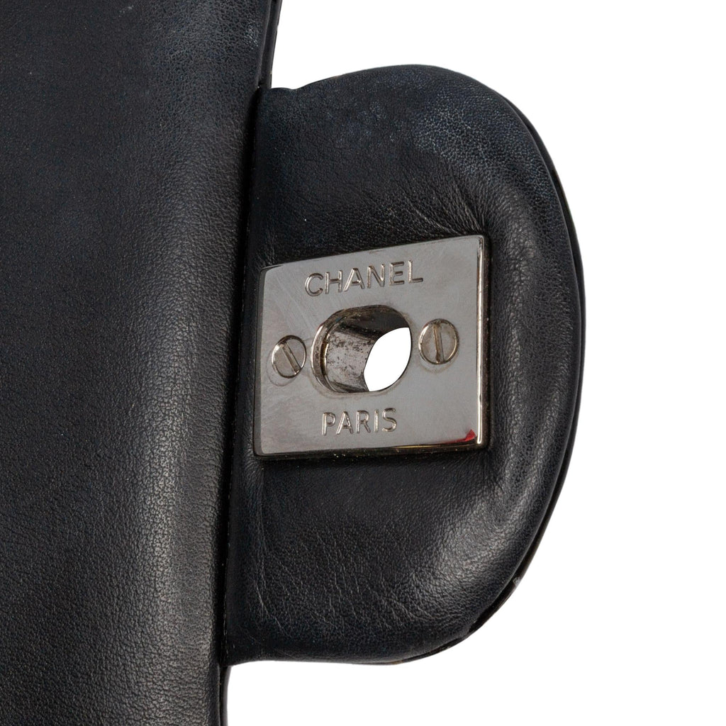Chanel Medium Classic Chevron Patent Double Flap