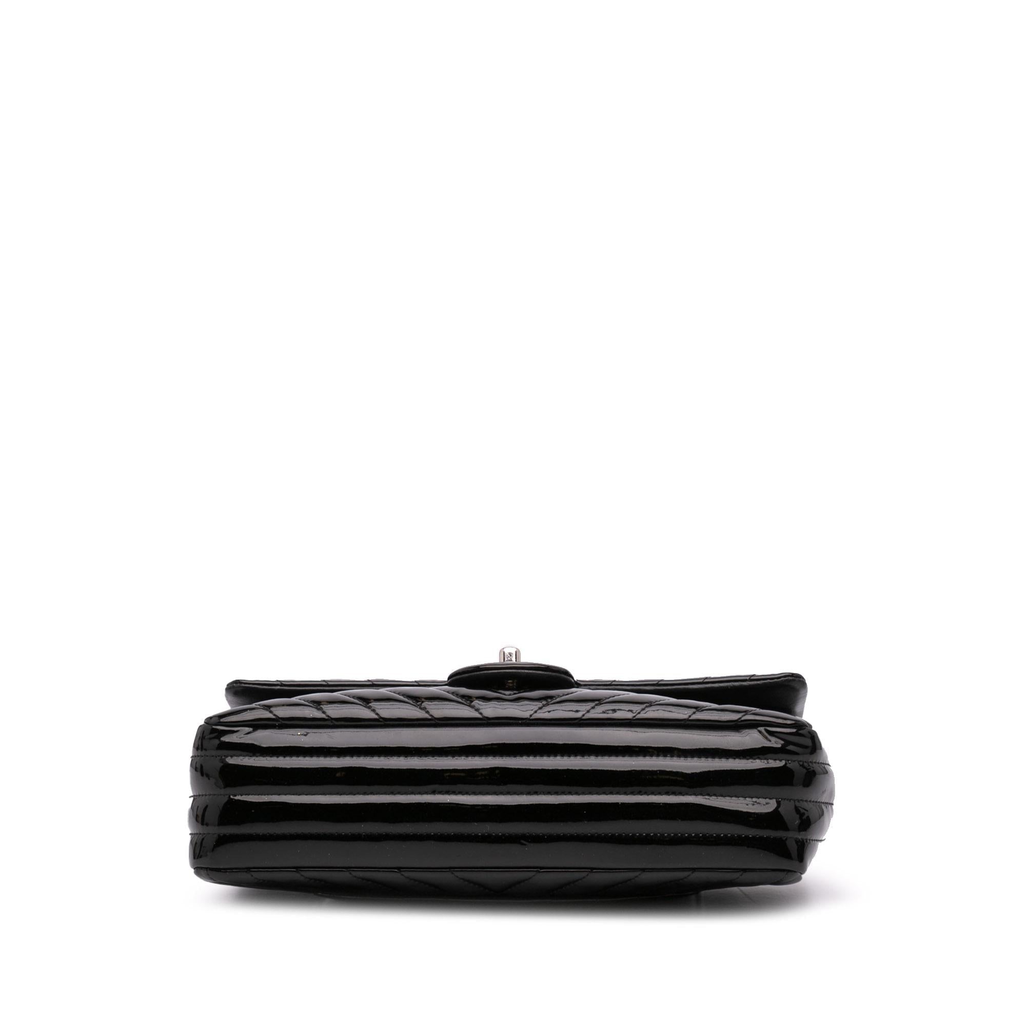 Chanel Medium Classic Chevron Patent Double Flap