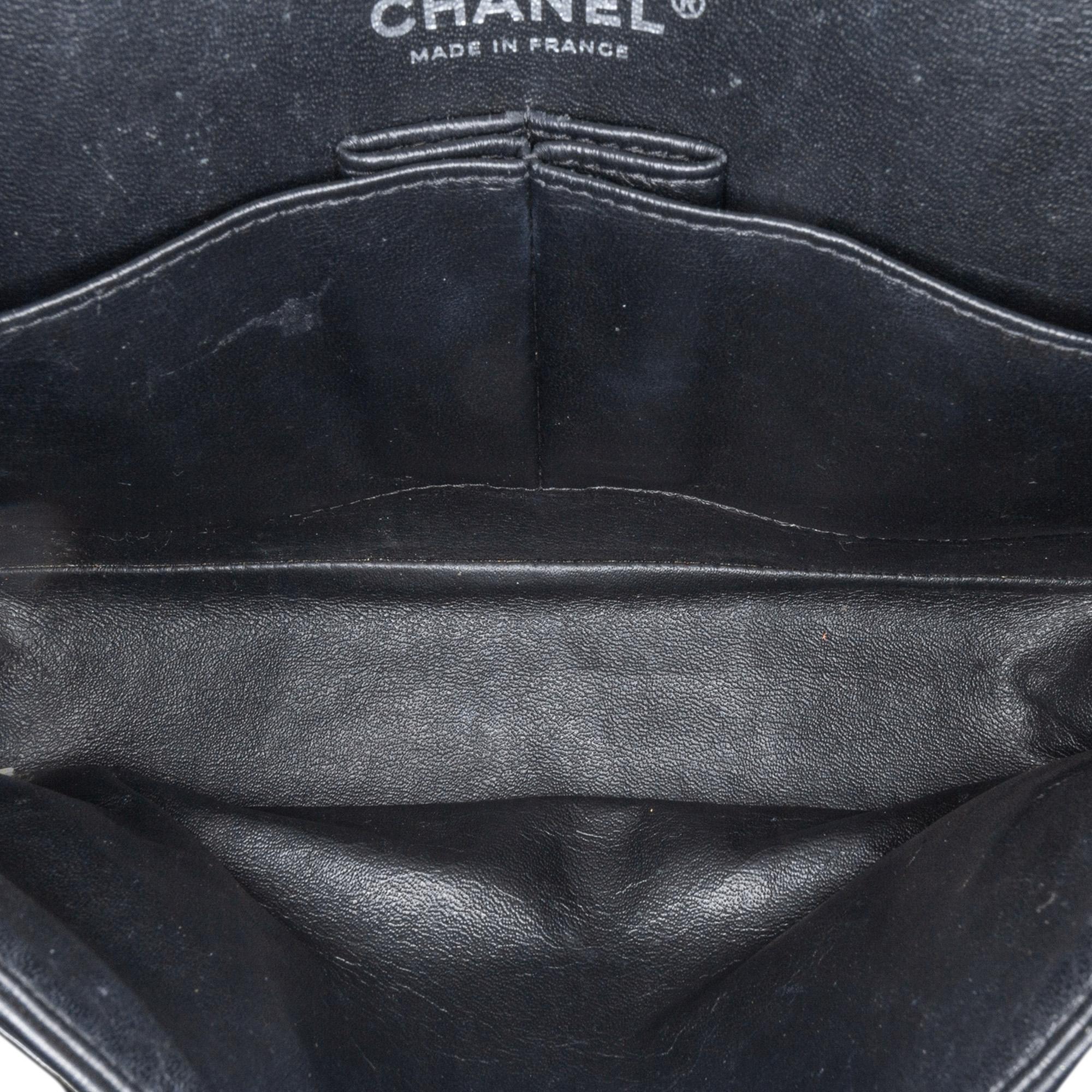 Chanel Medium Classic Chevron Patent Double Flap