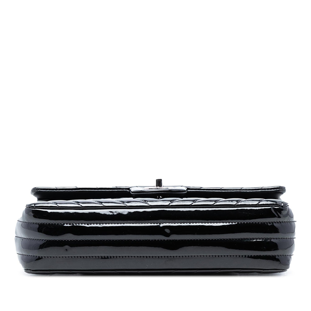 Chanel Medium Classic Chevron Patent Double Flap